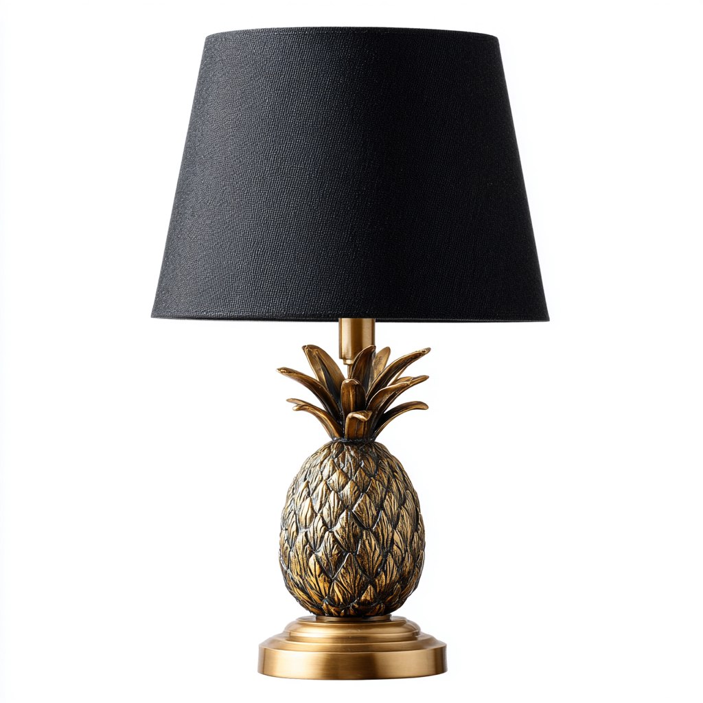 Lampe de table - métal-tissu - 34x34x60 cm - noir-or - style moderne-Dengetio
