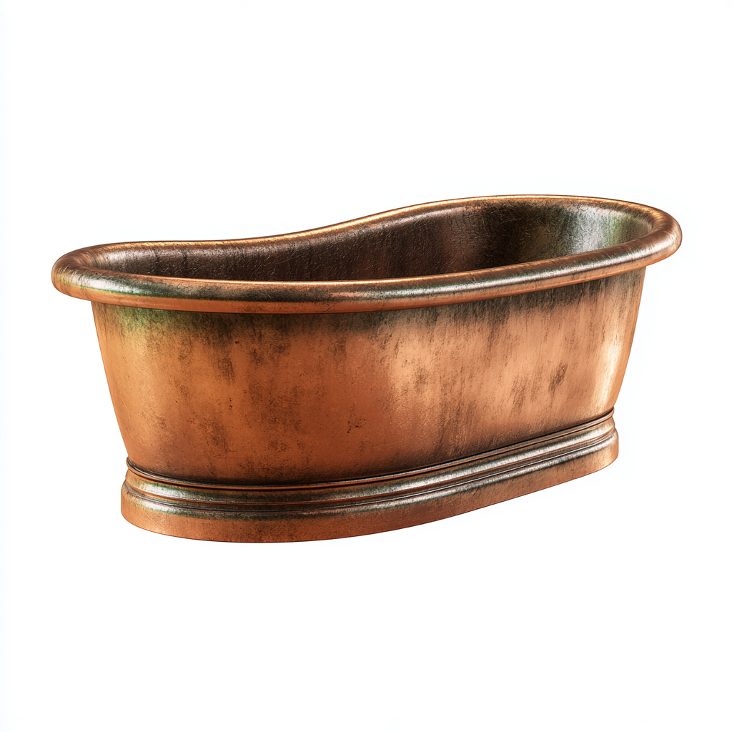 Baignoire-metal-179x81x63 cm-cuivre-design vintage-Dengetio