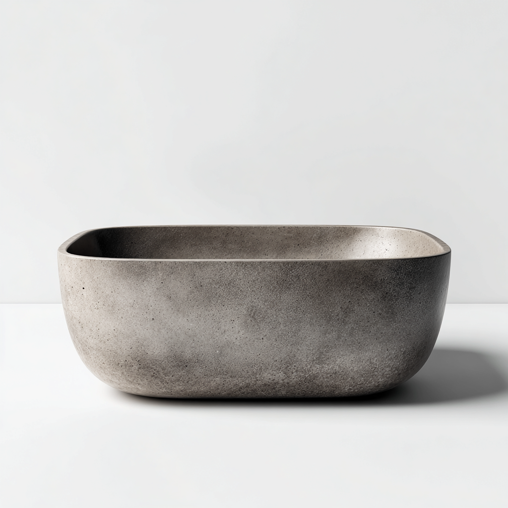 Lavabo-ceramique-58x38x16cm-gris-style contemporain-Dengetio