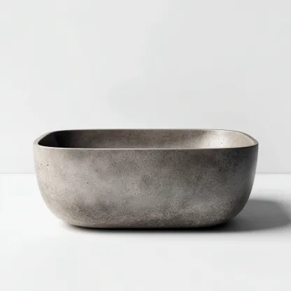 Lavabo-ceramique-58x38x16cm-gris-style contemporain-Dengetio