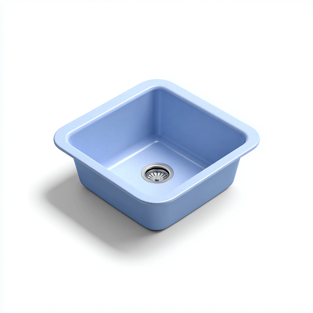 Lavabo da incasso in ceramica 45x45x20 cm - azzurro - stile essenziale-Cozymyyard
