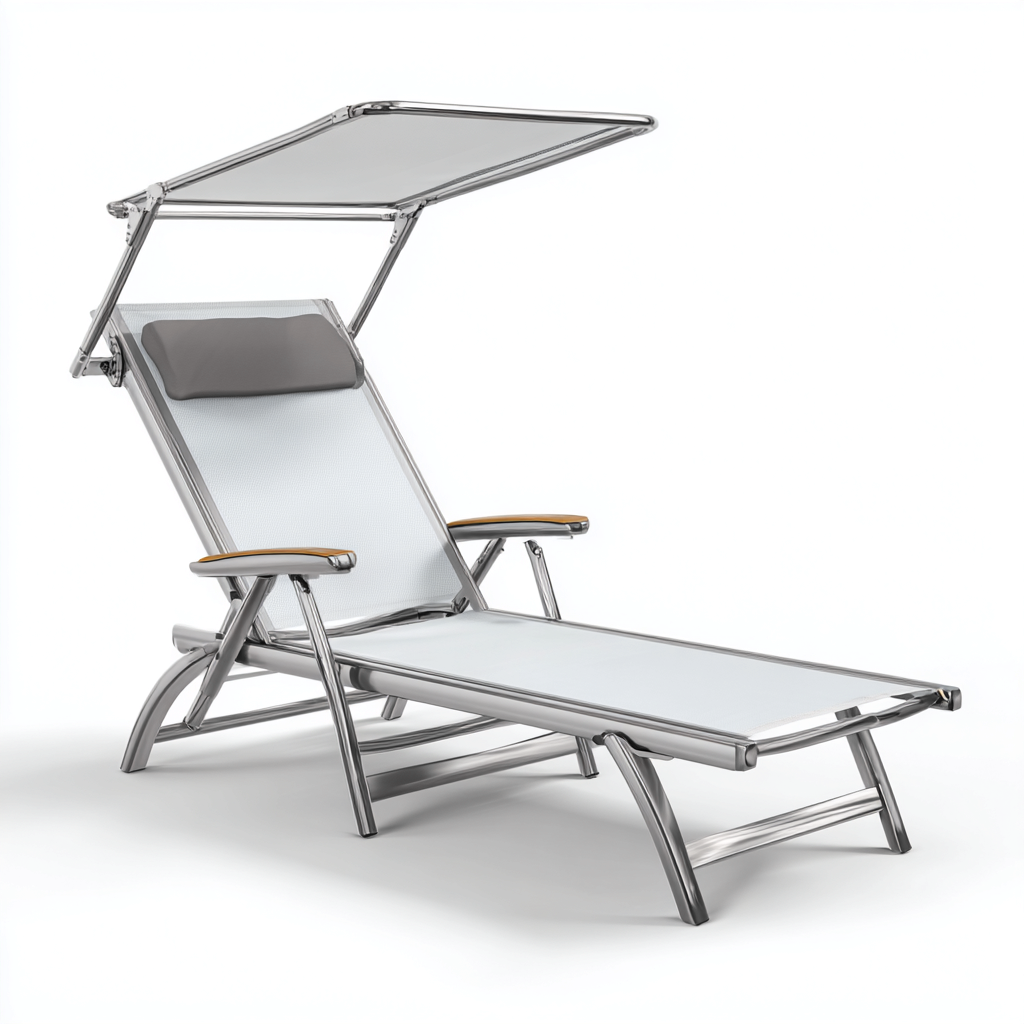 Lettino da sole con struttura in metallo e tessuto 190x65x115 cm - bianco - design moderno per relax all’aperto-Cozymyyard