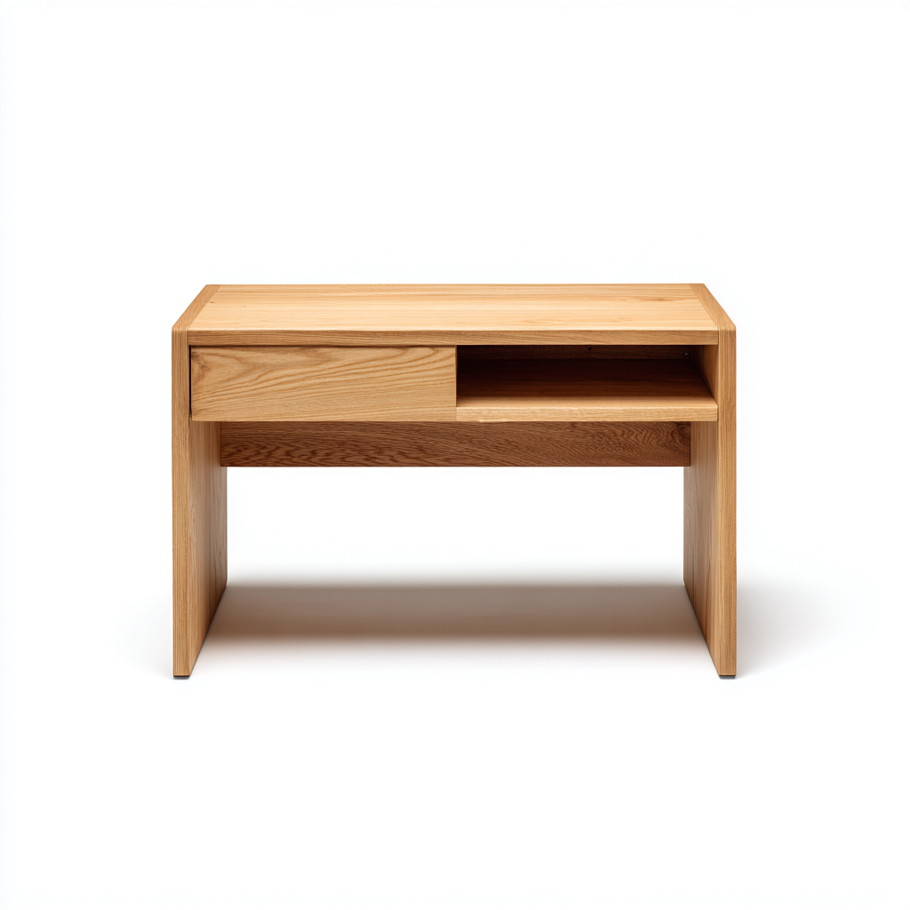 Scrivania in legno naturale 120x60x75 cm - finitura rovere - stile moderno per studio e ufficio-Cozymyyard