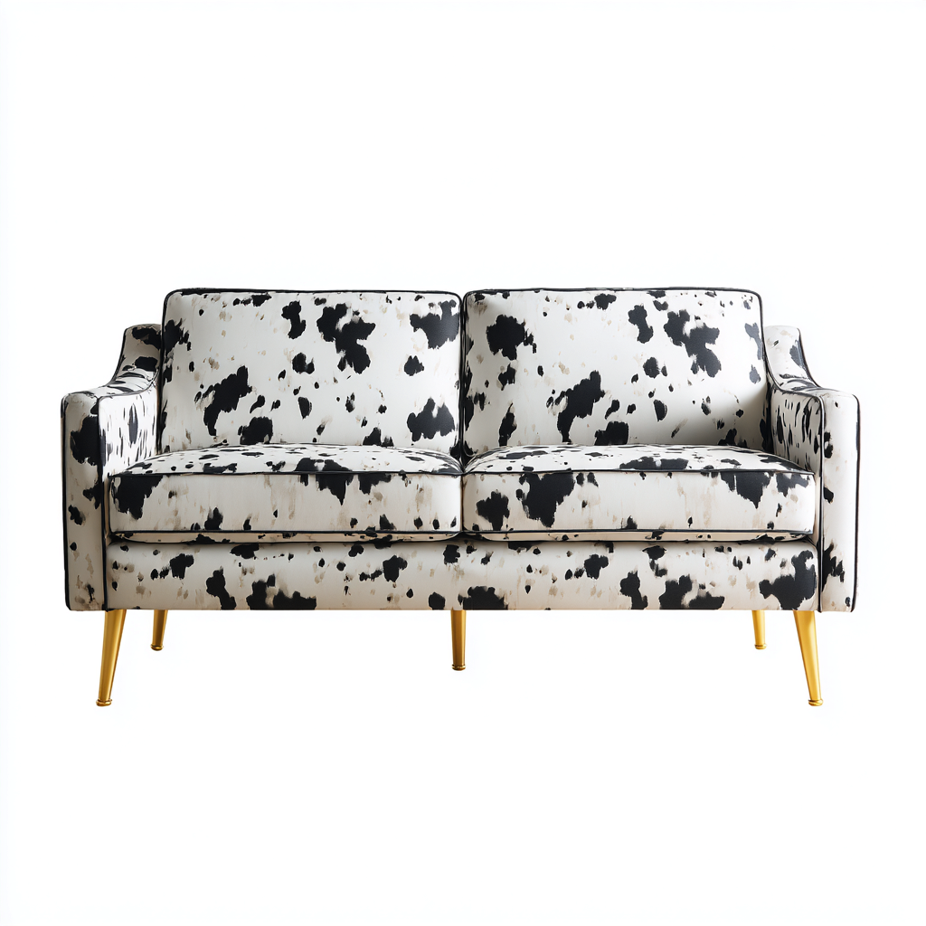 Divano lineare imbottito in tessuto 200x88x85 cm - bianco-nero - design moderno-Cozymyyard