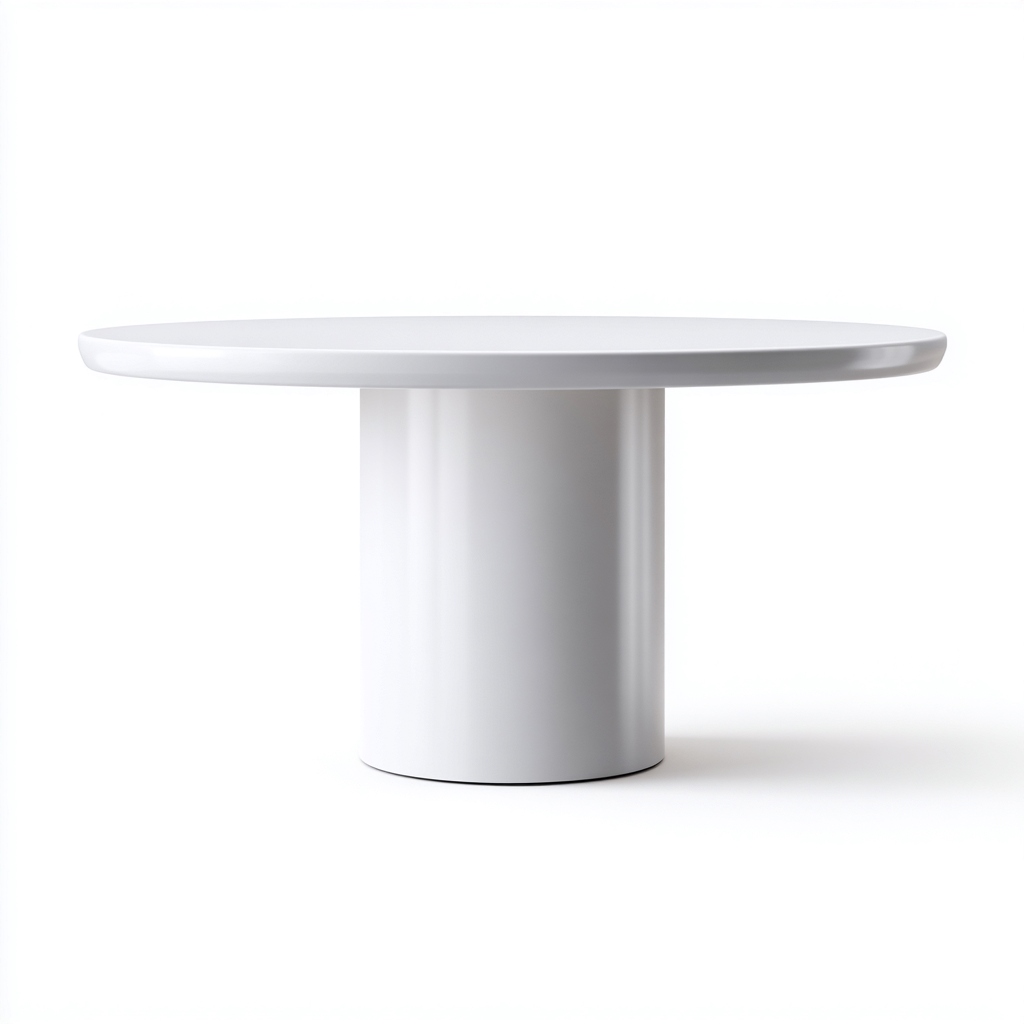 Tavolo da pranzo rotondo moderno 120x120x75 cm - bianco - design minimalista-Cozymyyard