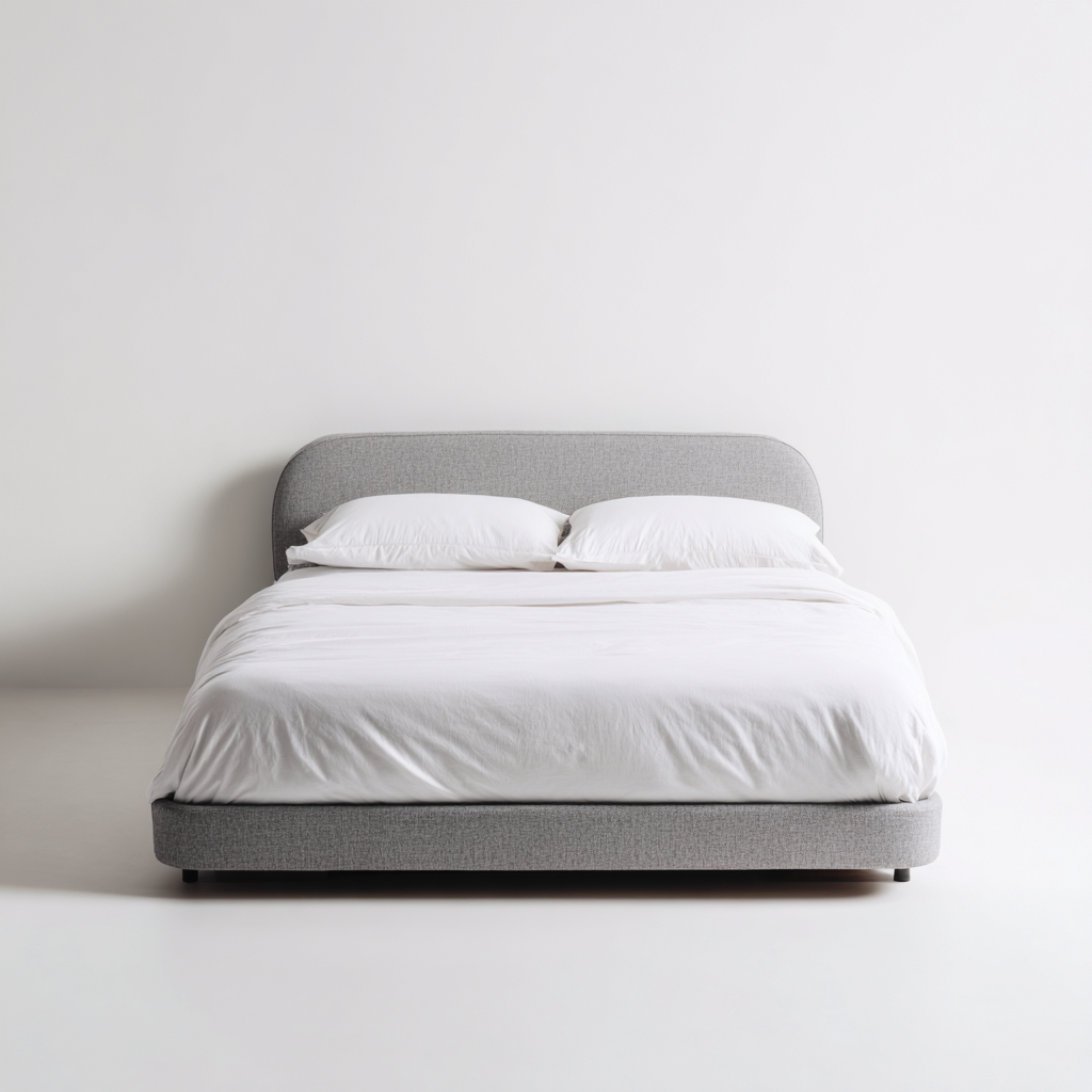 Letto matrimoniale imbottito in tessuto 160x200x100 cm - grigio chiaro - design moderno per camera da letto-Cozymyyard