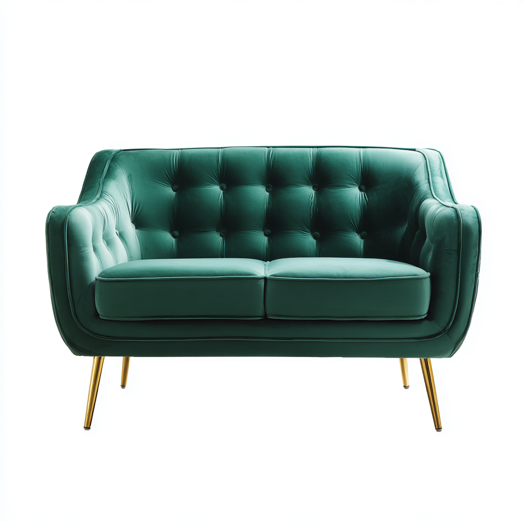 Divano lineare imbottito 135x80x85 cm - verde petrolio - stile elegante-Cozymyyard