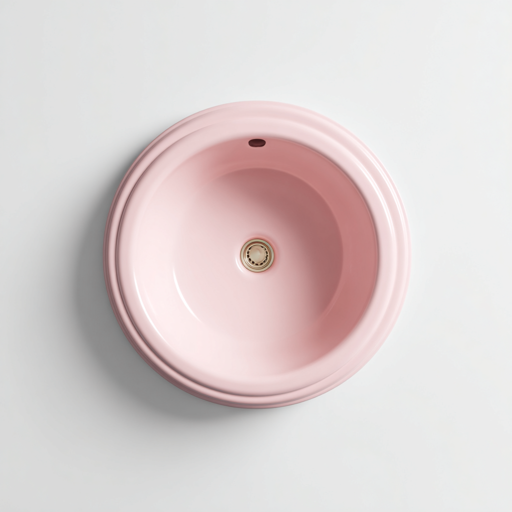 Lavabo da appoggio in ceramica 42x42x15 cm - rosa - design moderno per bagno-Cozymyyard