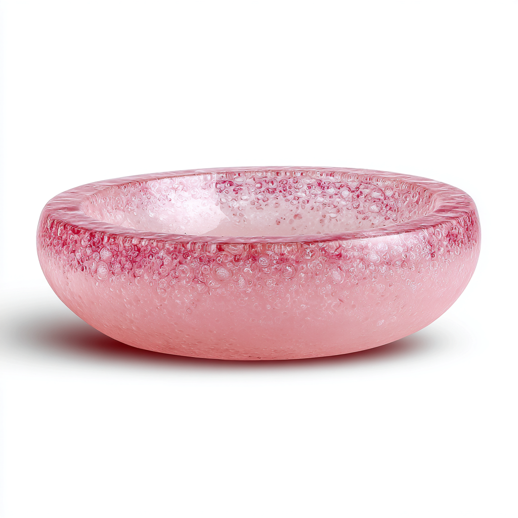 Lavabo in vetro colorato 46x46x14 cm - rosa - design contemporaneo per bagno-Cozymyyard