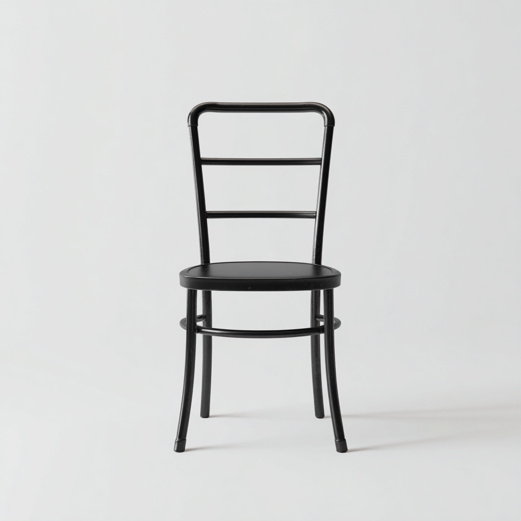 Sedia da pranzo in metallo con seduta rigida 42x45x85 cm - nero - design classico per sala da pranzo-Cozymyyard