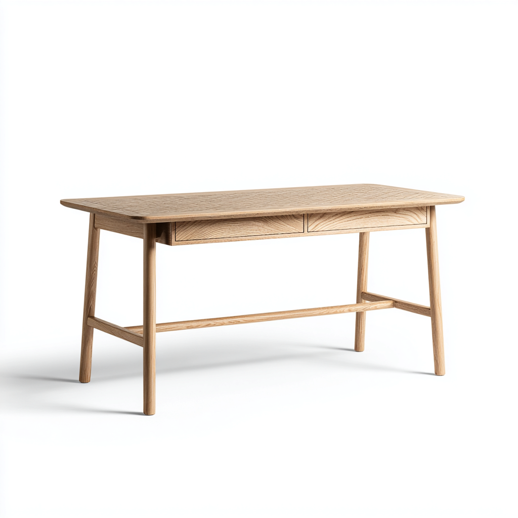 Scrivania in legno con cassetti 140x65x75 cm - rovere naturale - stile moderno-Cozymyyard