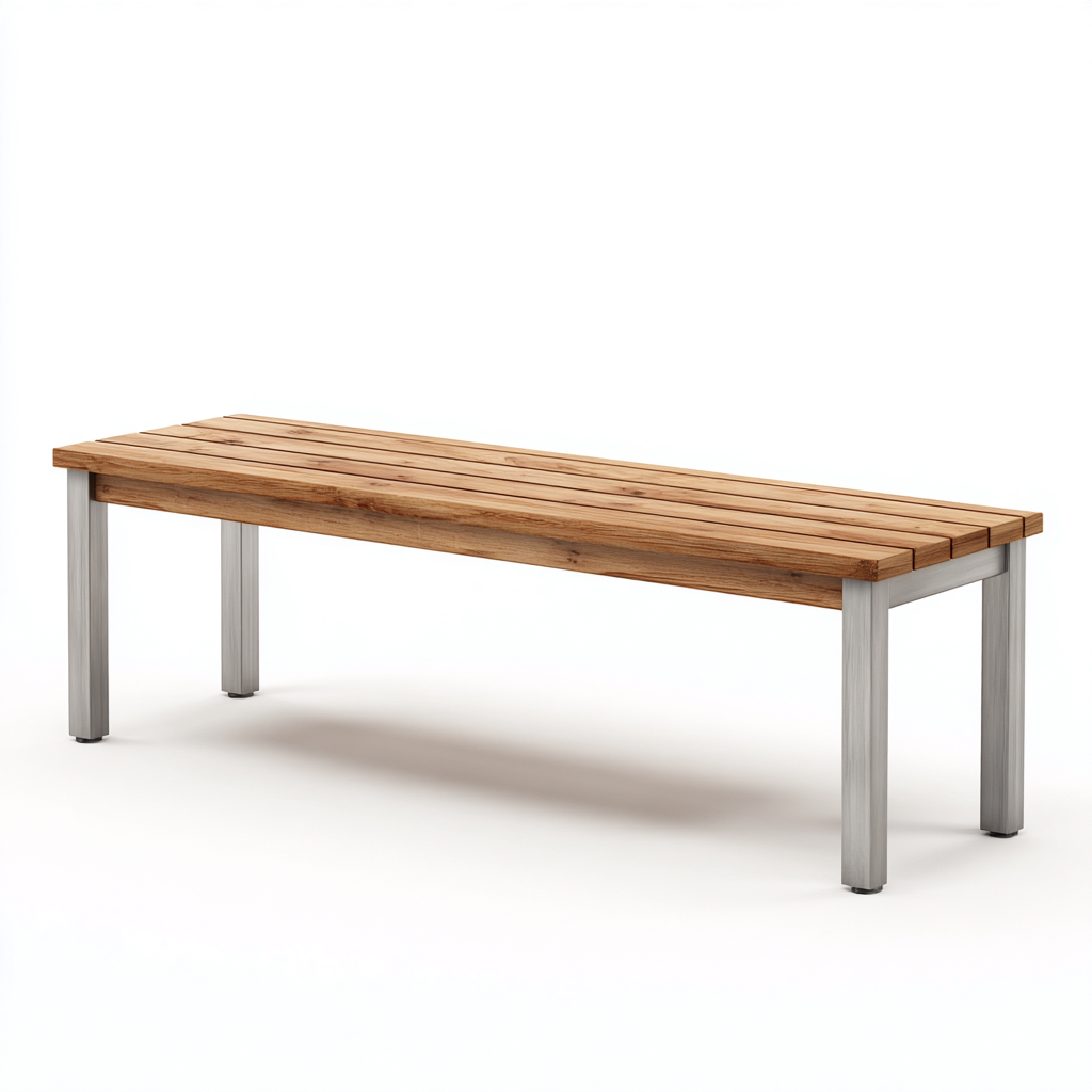 Panca da giardino in legno 160x40x45 cm - marrone-argento - design essenziale-Cozymyyard