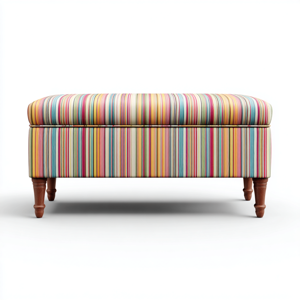 Panca per letto imbottita in tessuto con gambe in legno 110x40x45 cm - multicolore - design classico per camera da letto-Cozymyyard