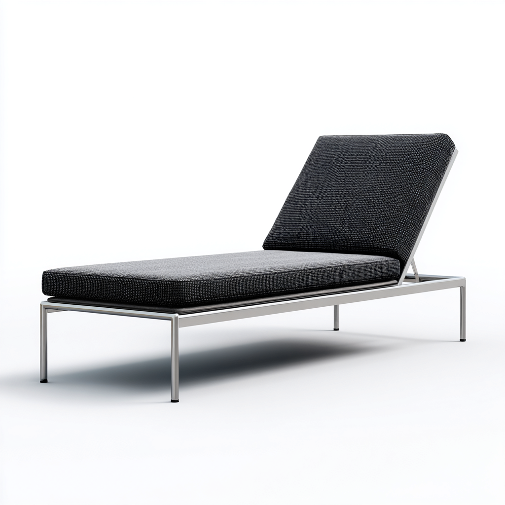 Lettino da sole in metallo e tessuto 195x65x80 cm - nero - per giardino e terrazza - design moderno-Cozymyyard