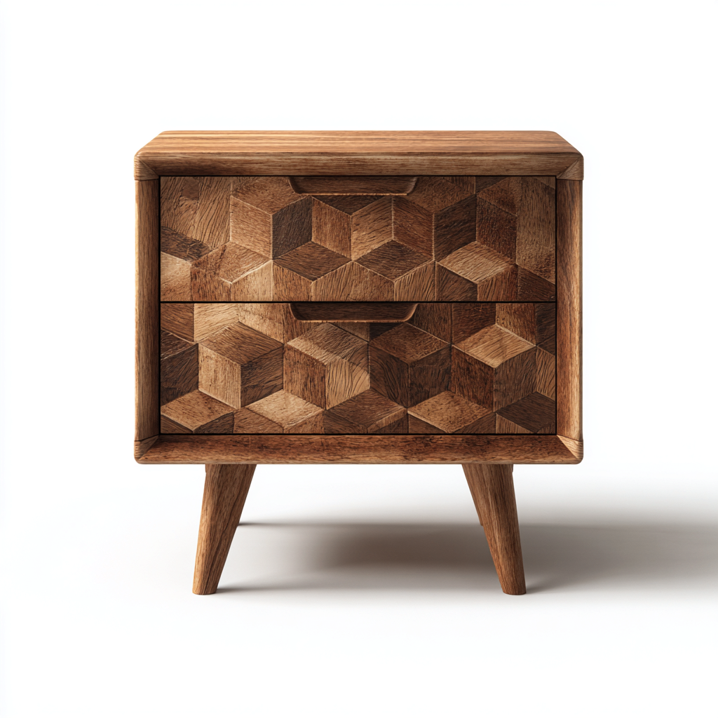 Comodino in legno 50x40x55 cm - marrone - stile contemporaneo-Cozymyyard