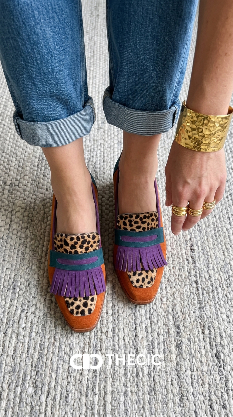 Vintage Leopard Tassel Mary Jane Loafers