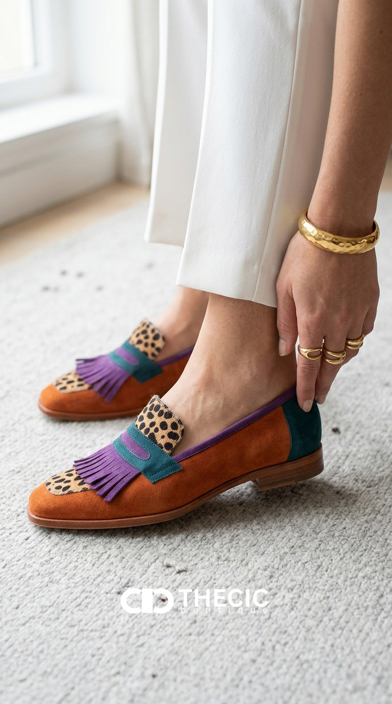 Vintage Leopard Tassel Mary Jane Loafers