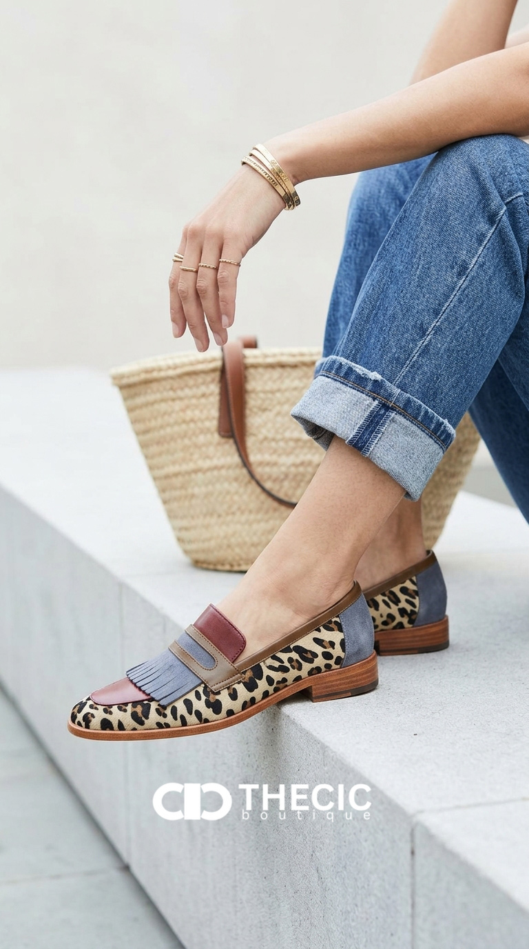 Vintage Leopard Tassel Mary Jane Loafers
