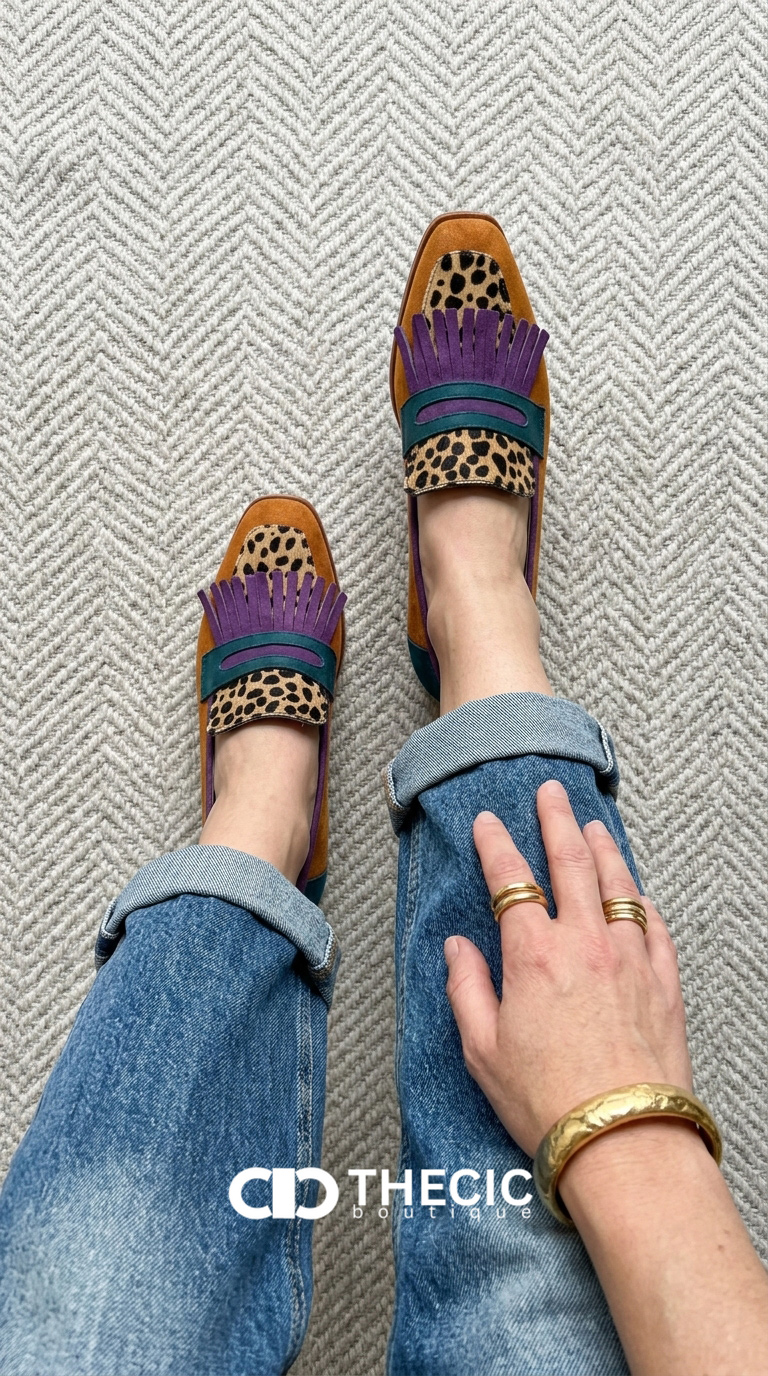 Vintage Leopard Tassel Mary Jane Loafers