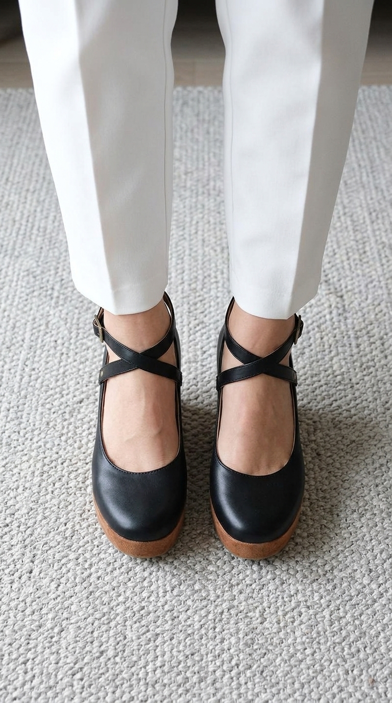 Slip-on Artificial Leather Round Toe Sandals