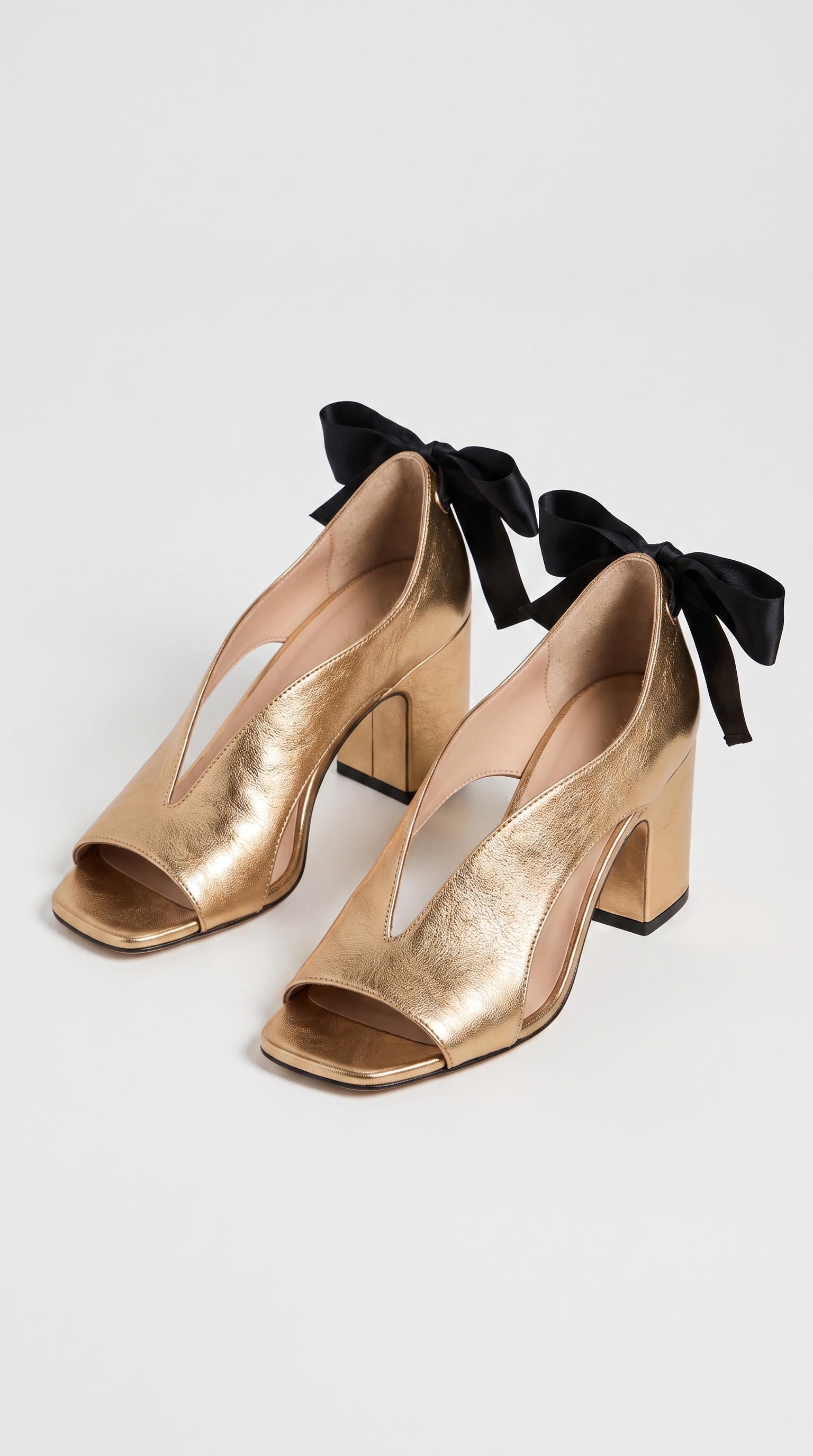Elegant bow-embellished open-toe gold peep-toe sandals