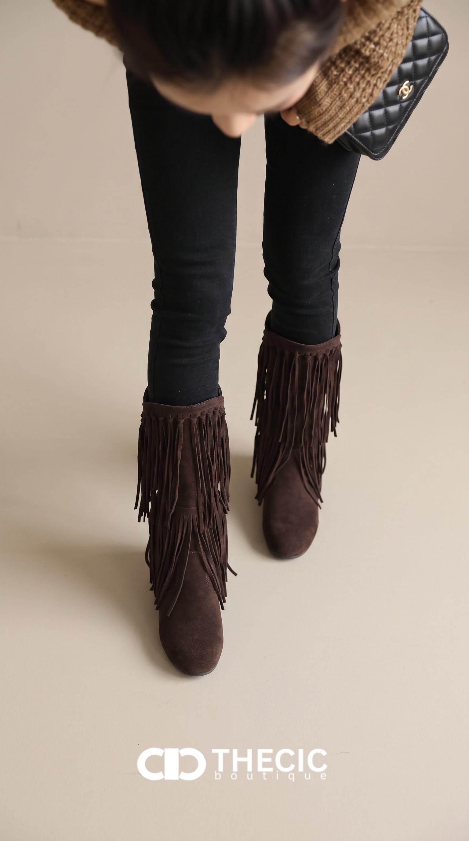 Bohemian Suede Tiered Fringe Boots