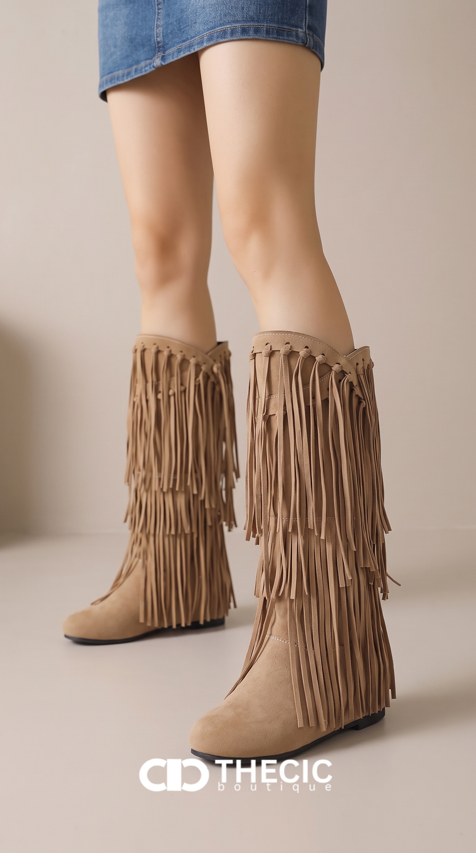 Bohemian Suede Tiered Fringe Boots