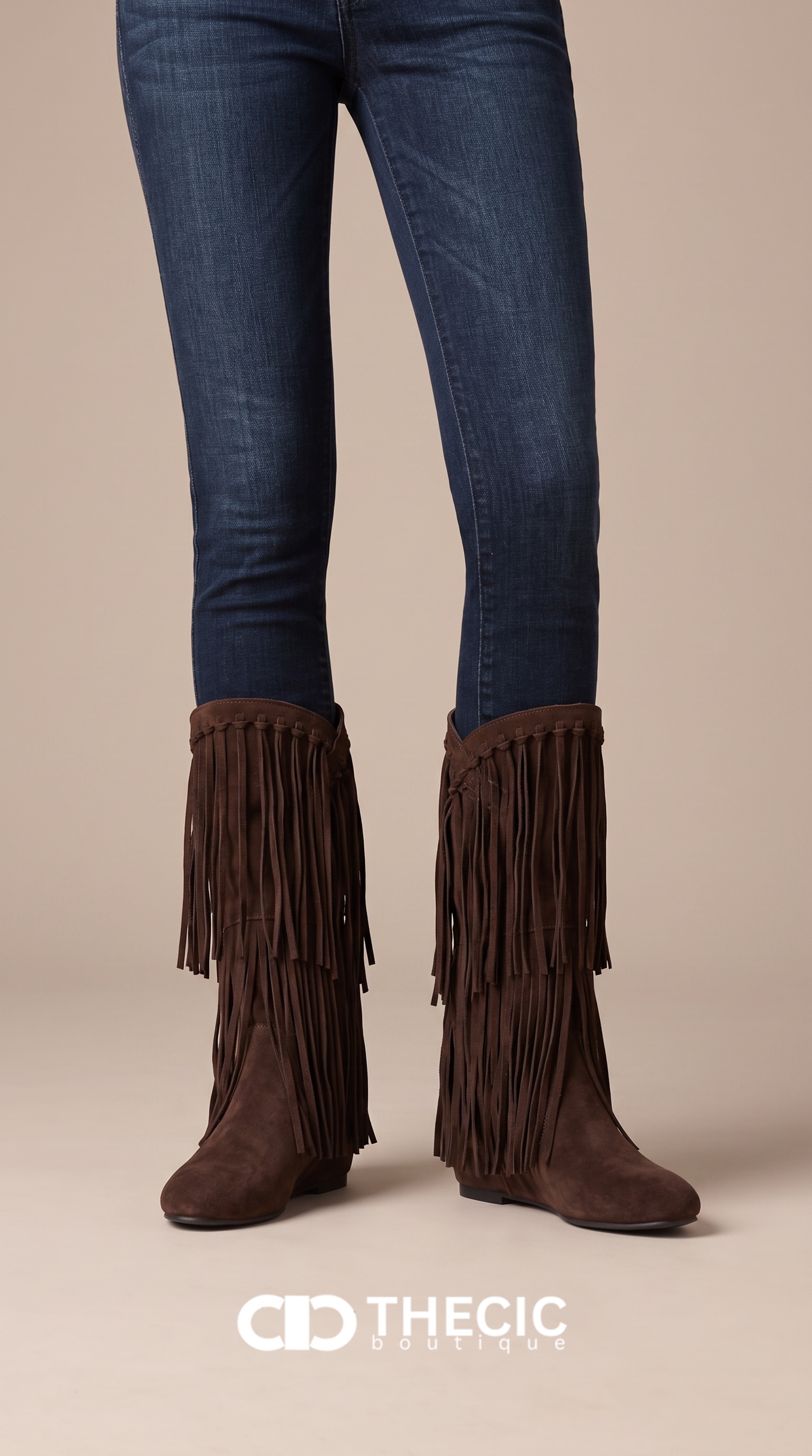 Bohemian Suede Tiered Fringe Boots