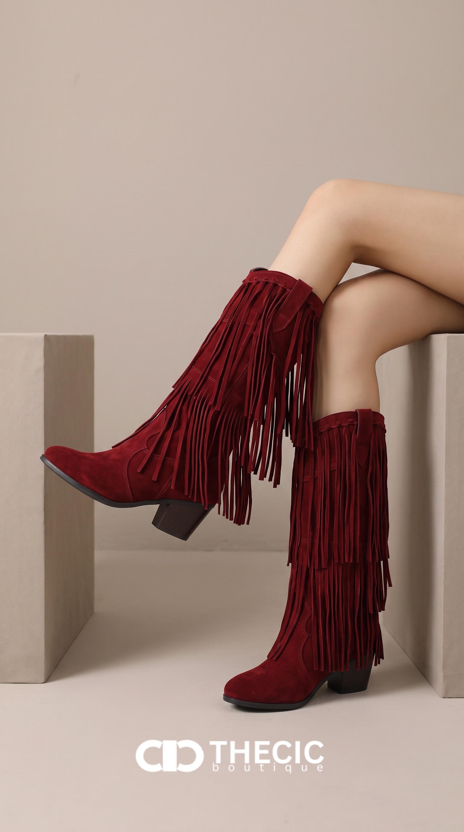 Bohemian Suede Tiered Fringe Boots