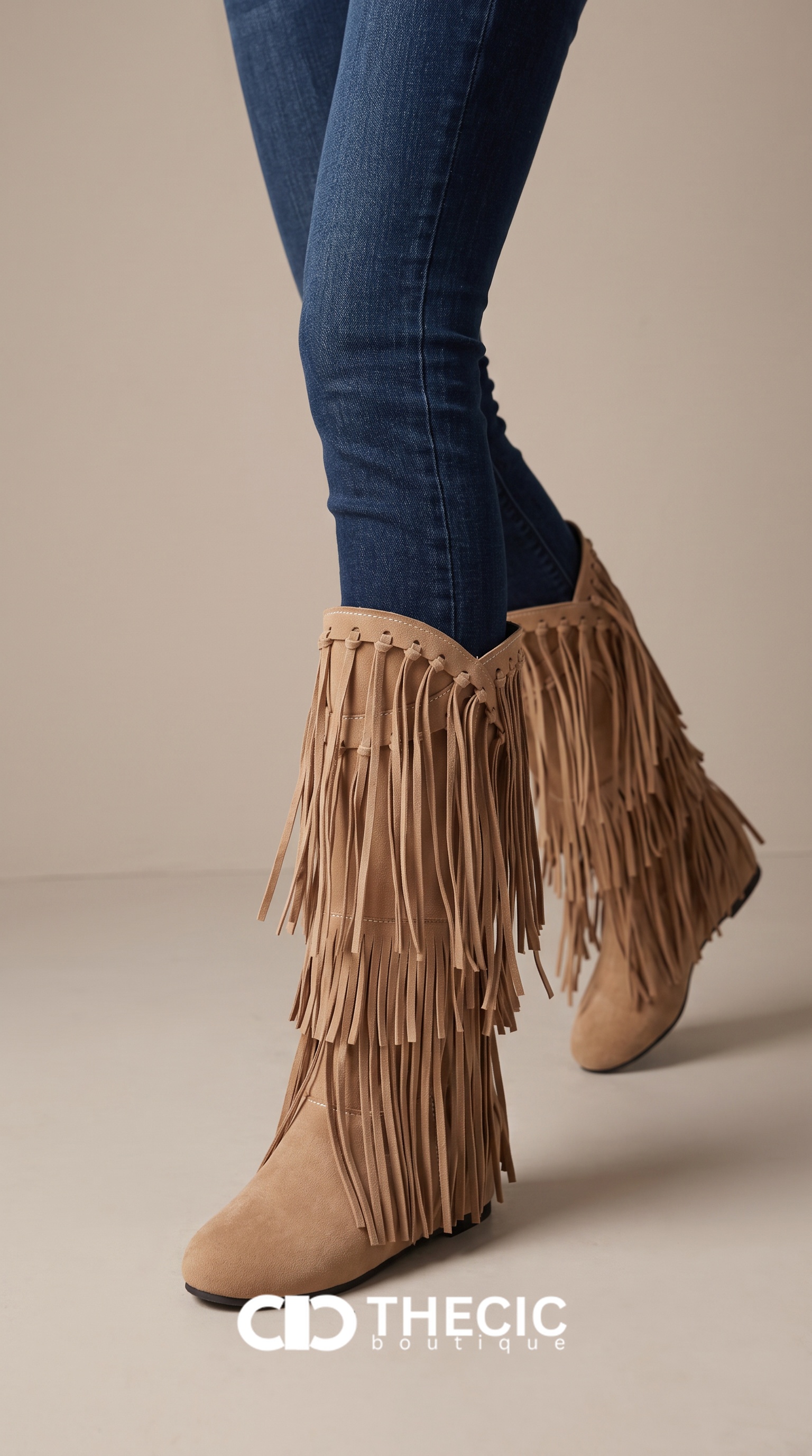 Bohemian Suede Tiered Fringe Boots