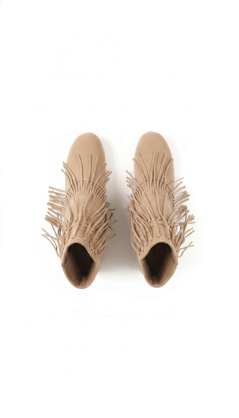 Bohemian Suede Tiered Fringe Boots
