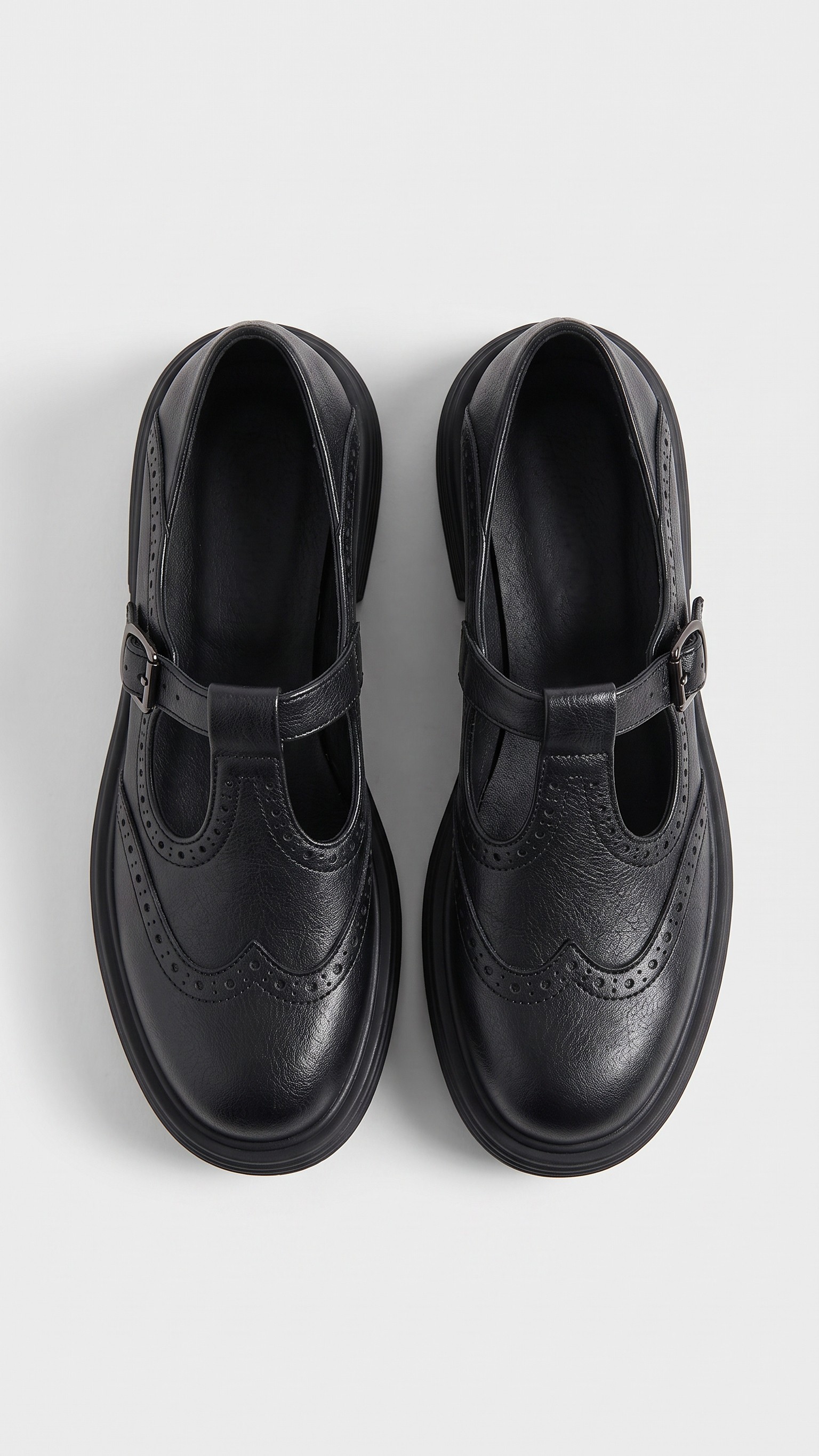 Brogue T-Strap Chunky Sole Mary Jane Flats