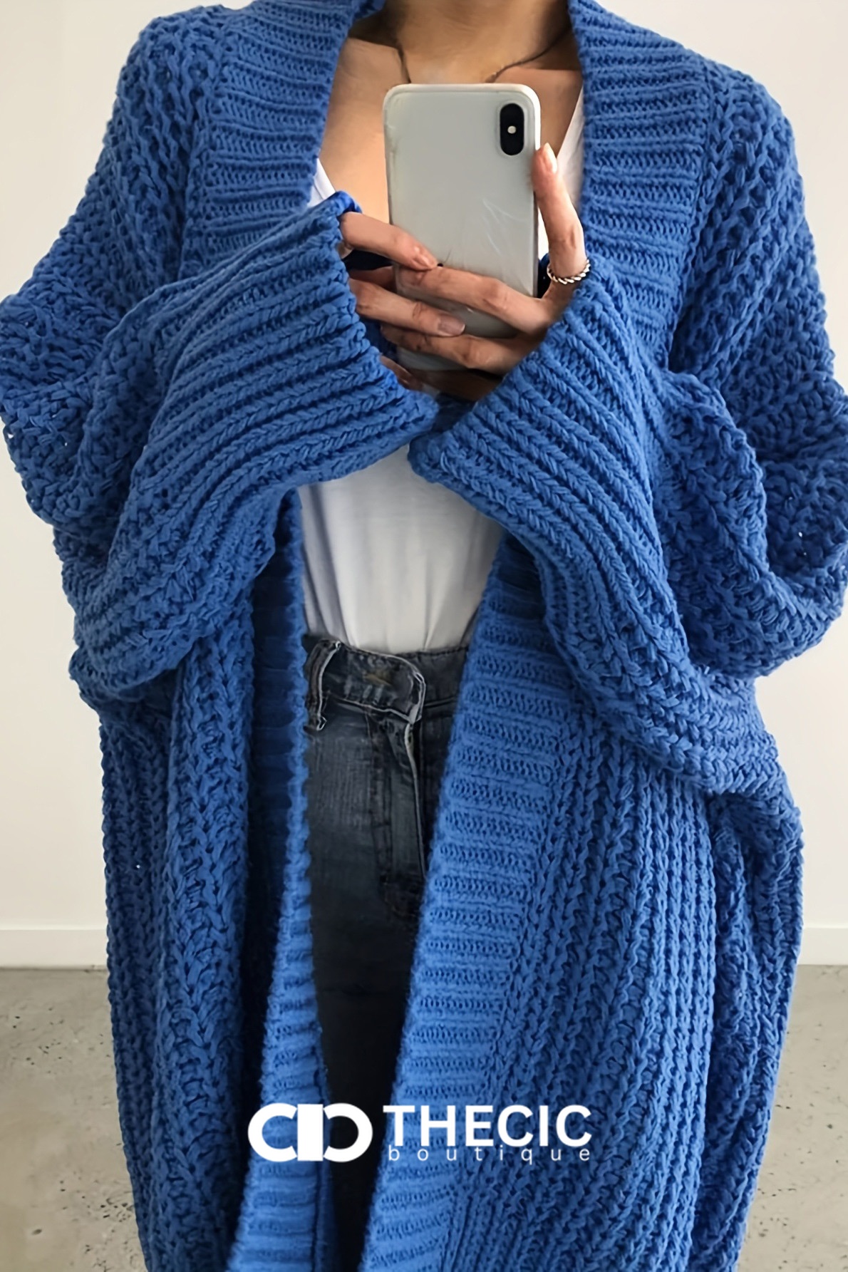 Chunky Knit Open Front Longline Cardigan
