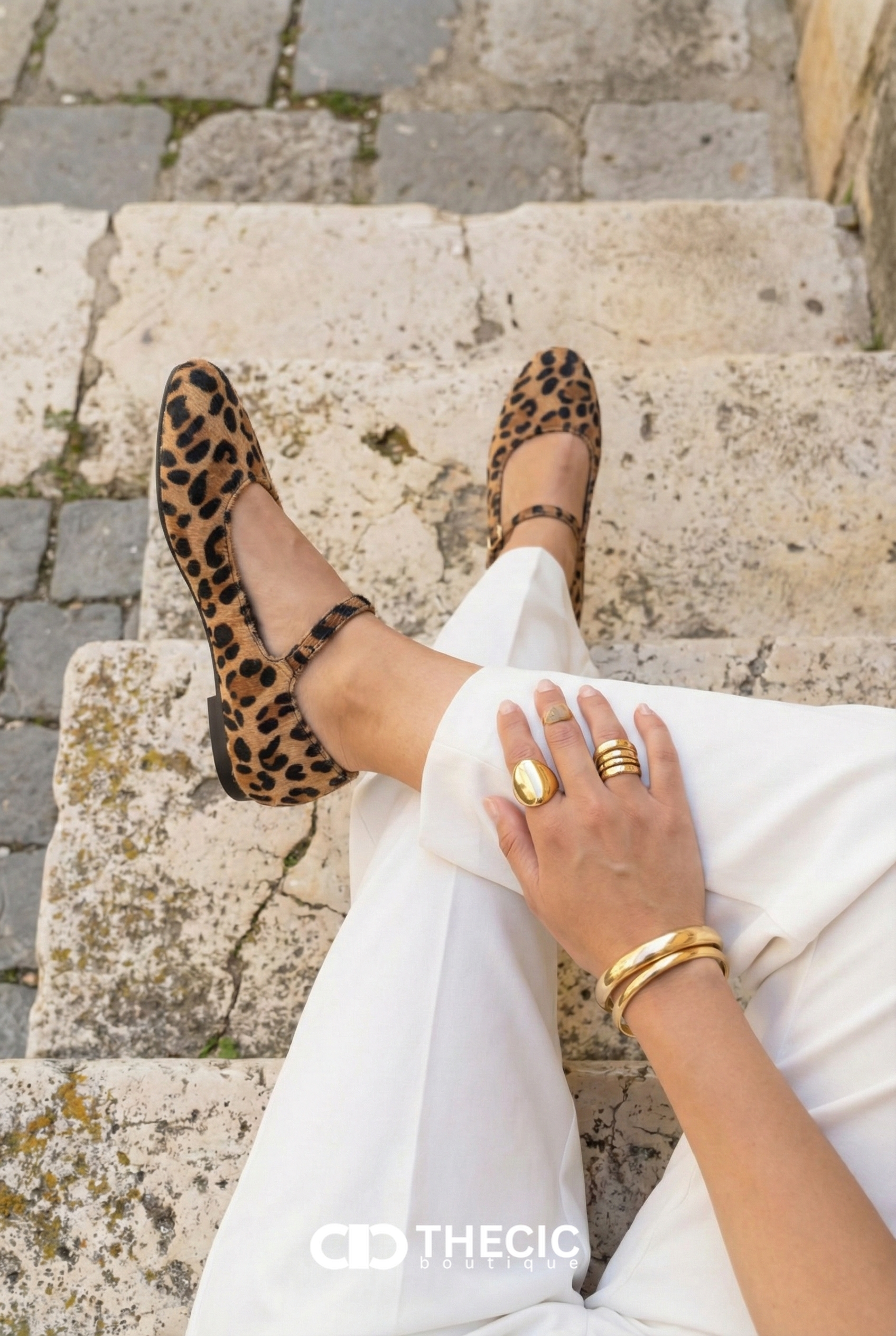 Classic Leopard Print Buckle Strap Mary Jane Flats