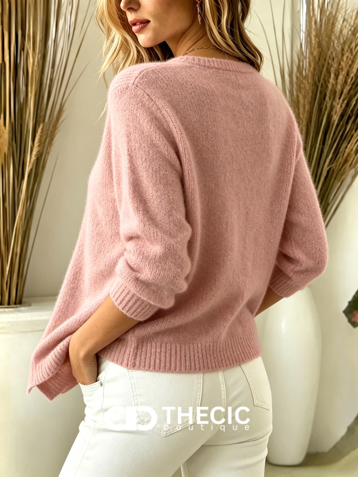 Classic Round Neck Button-Front Cardigan
