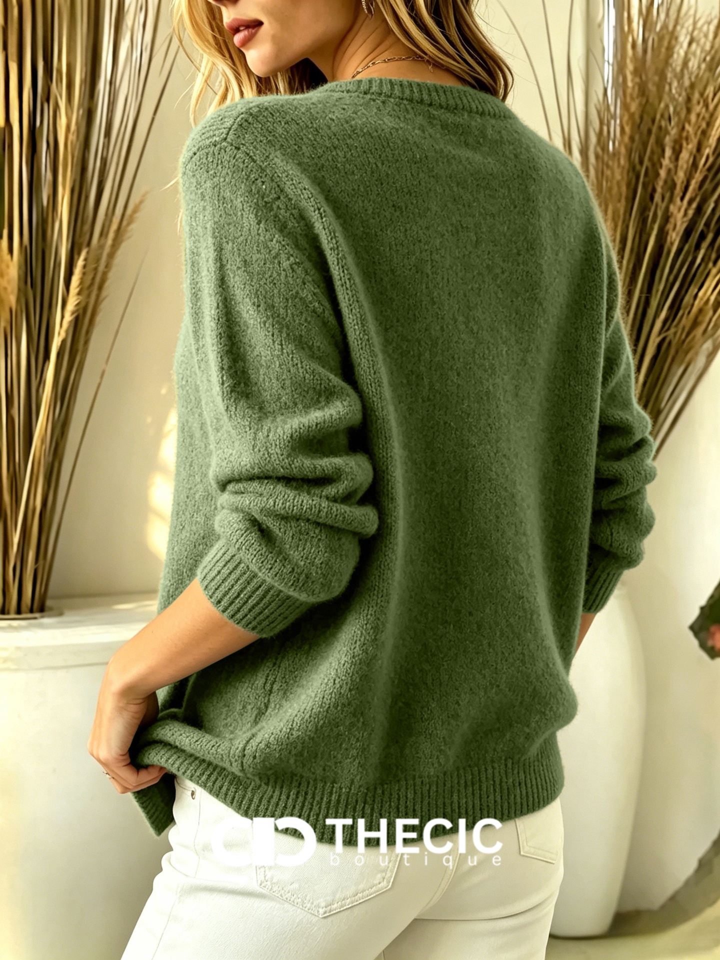 Classic Round Neck Button-Front Cardigan