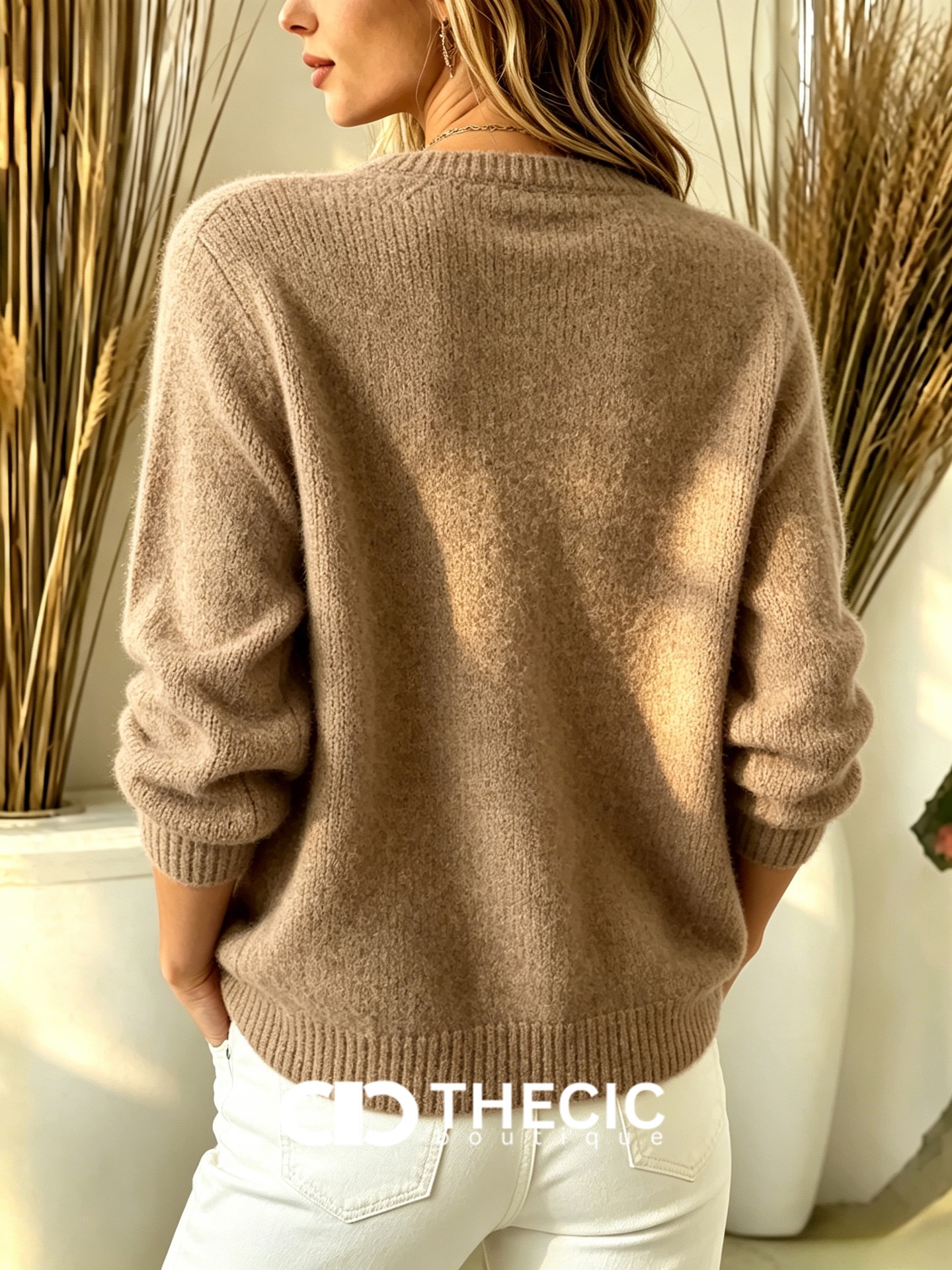 Classic Round Neck Button-Front Cardigan