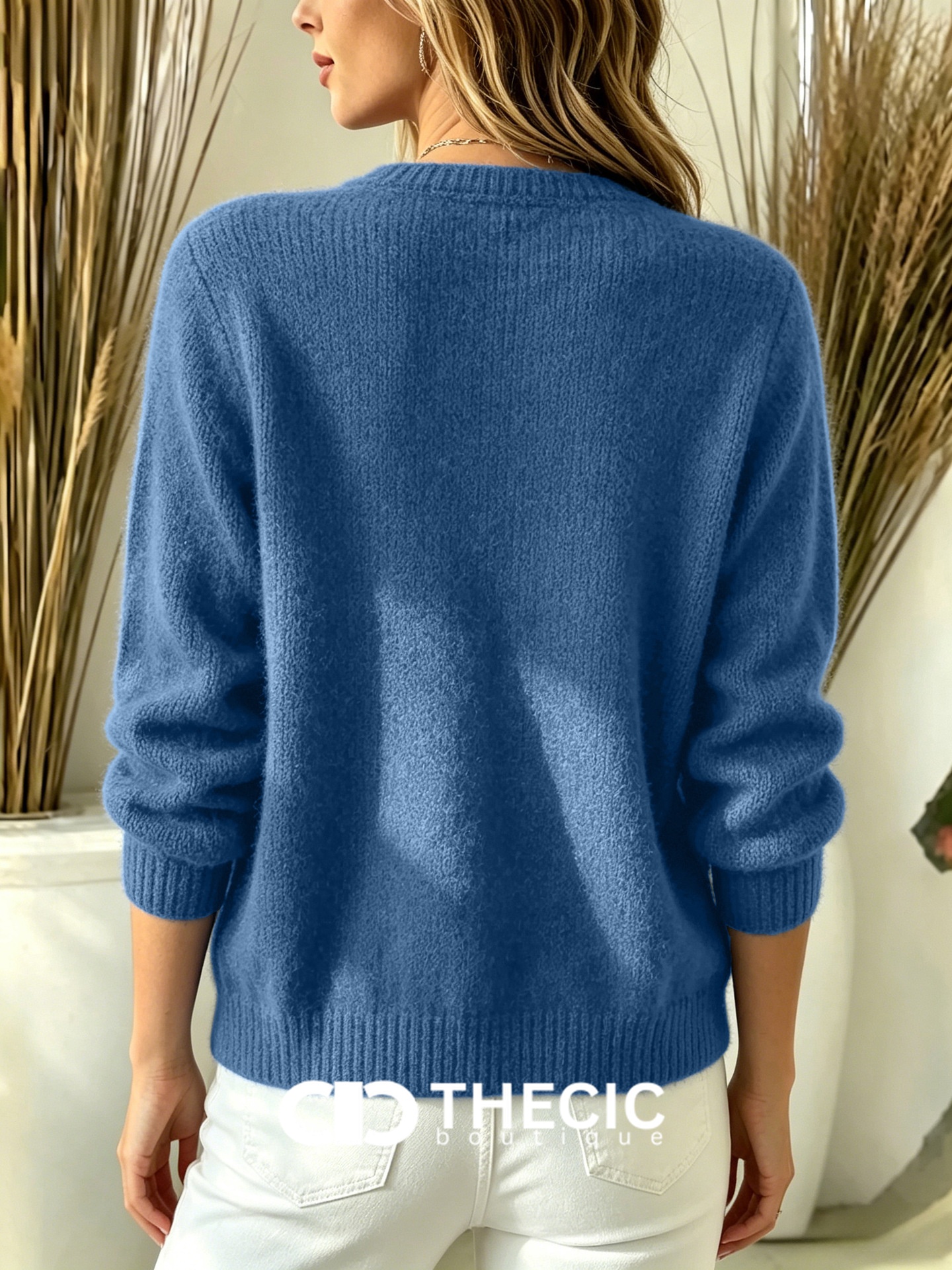 Classic Round Neck Button-Front Cardigan