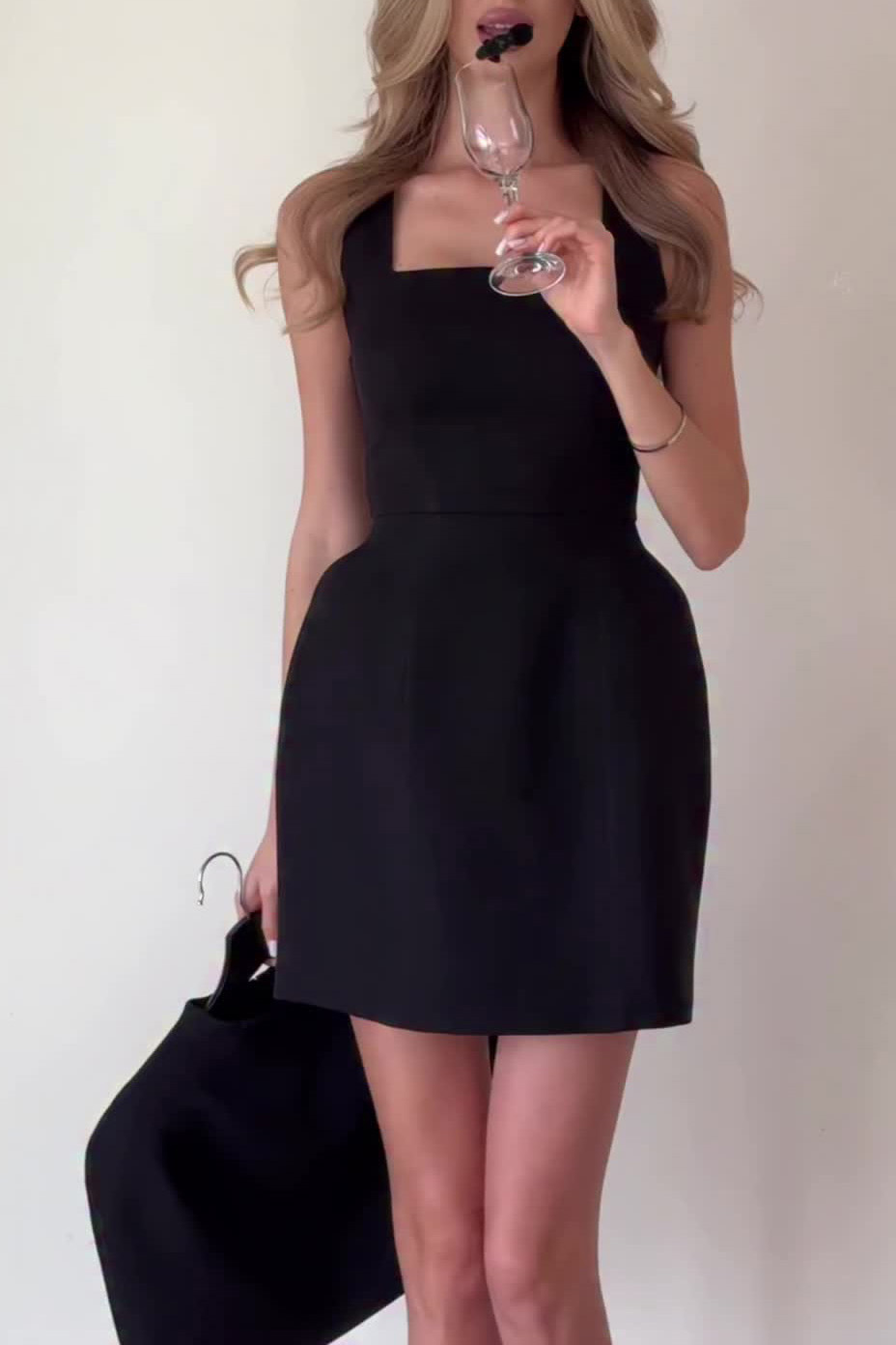 Convertible Cape High-Neck Mini Dress