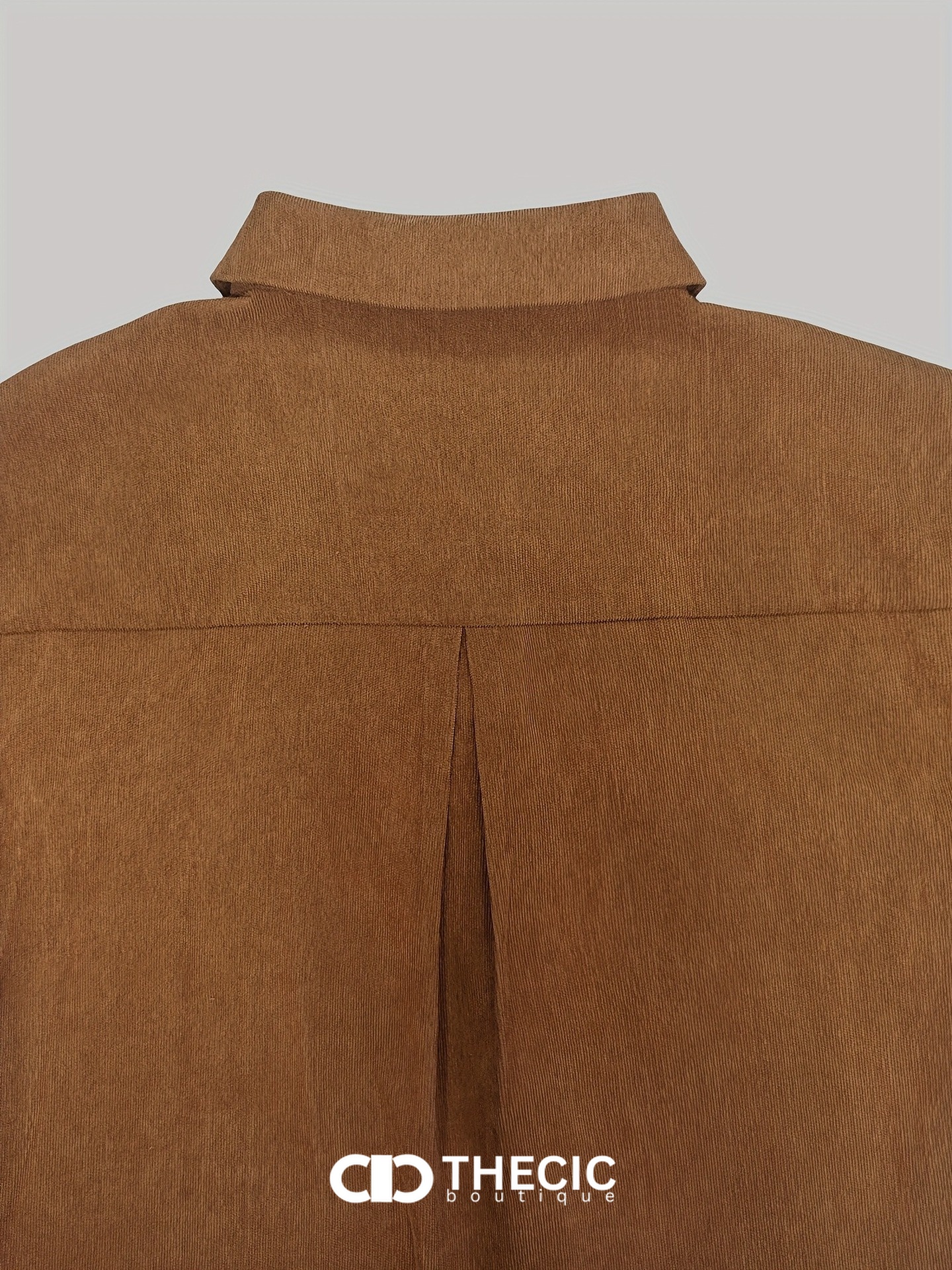 Corduroy Button-Front Midi Shirt Dress