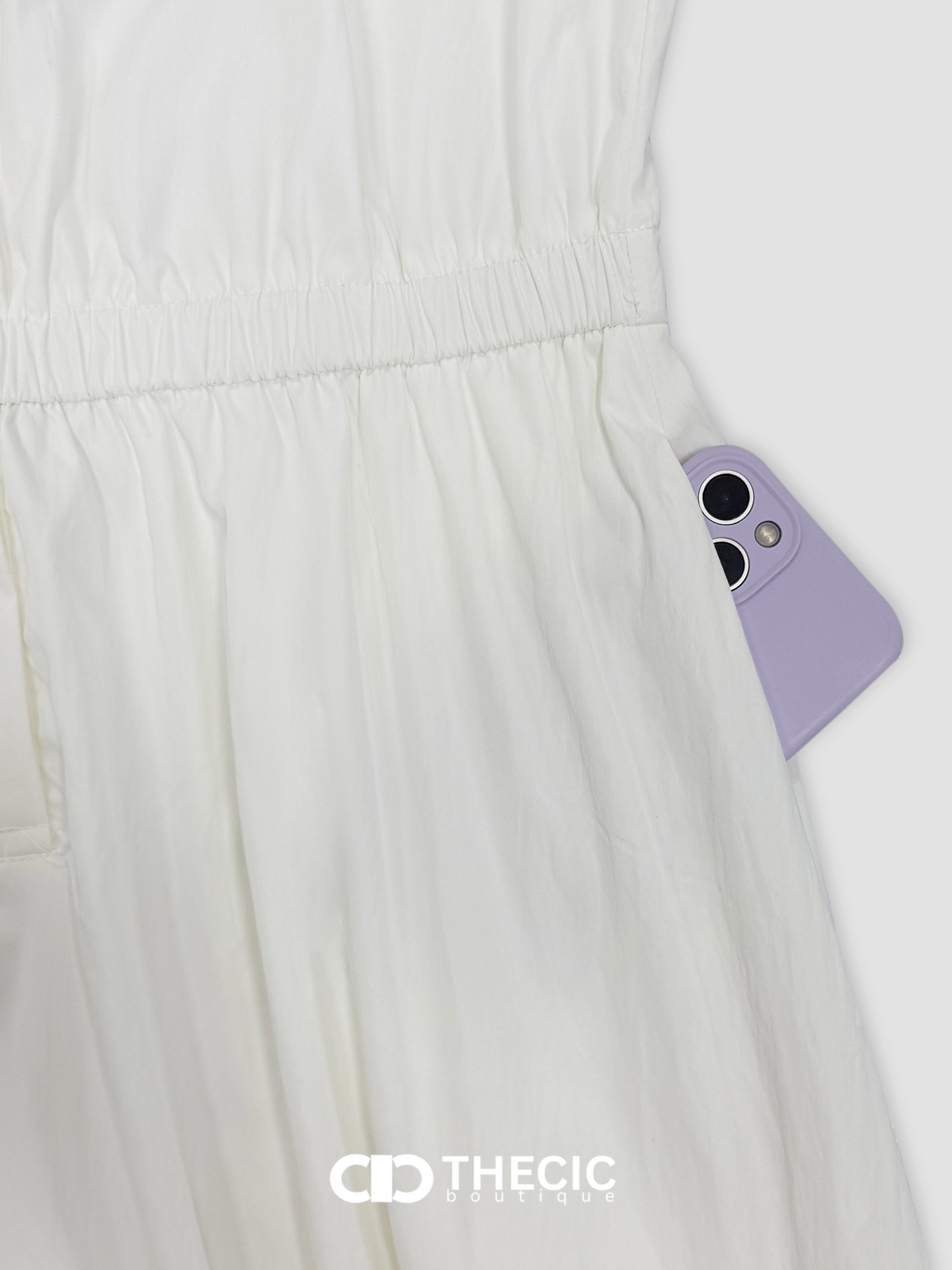Cotton-Blend Collared Button-Front Midi Shirtdress
