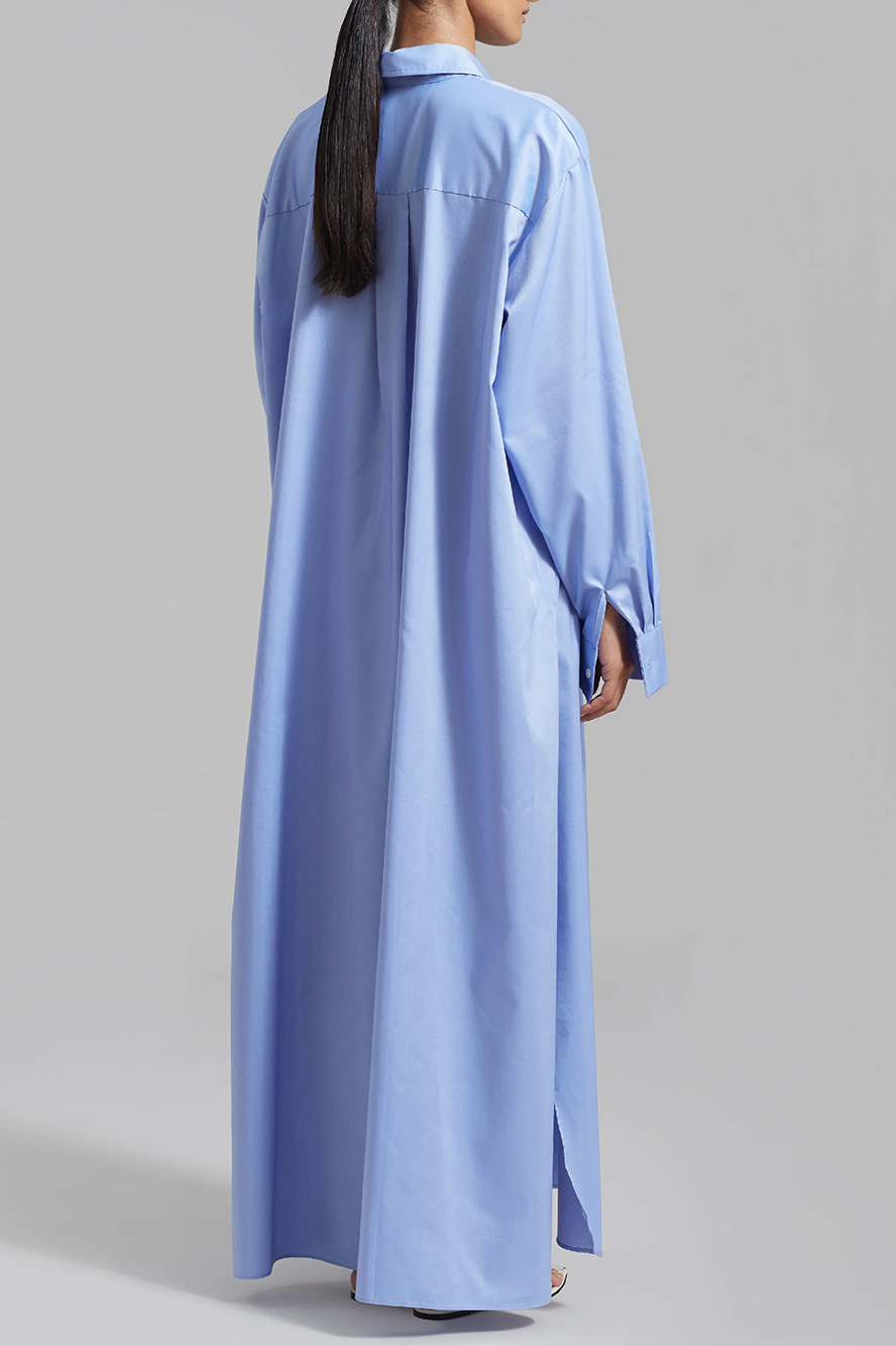 Cotton Oversized Side Slit Maxi Shirt Dress