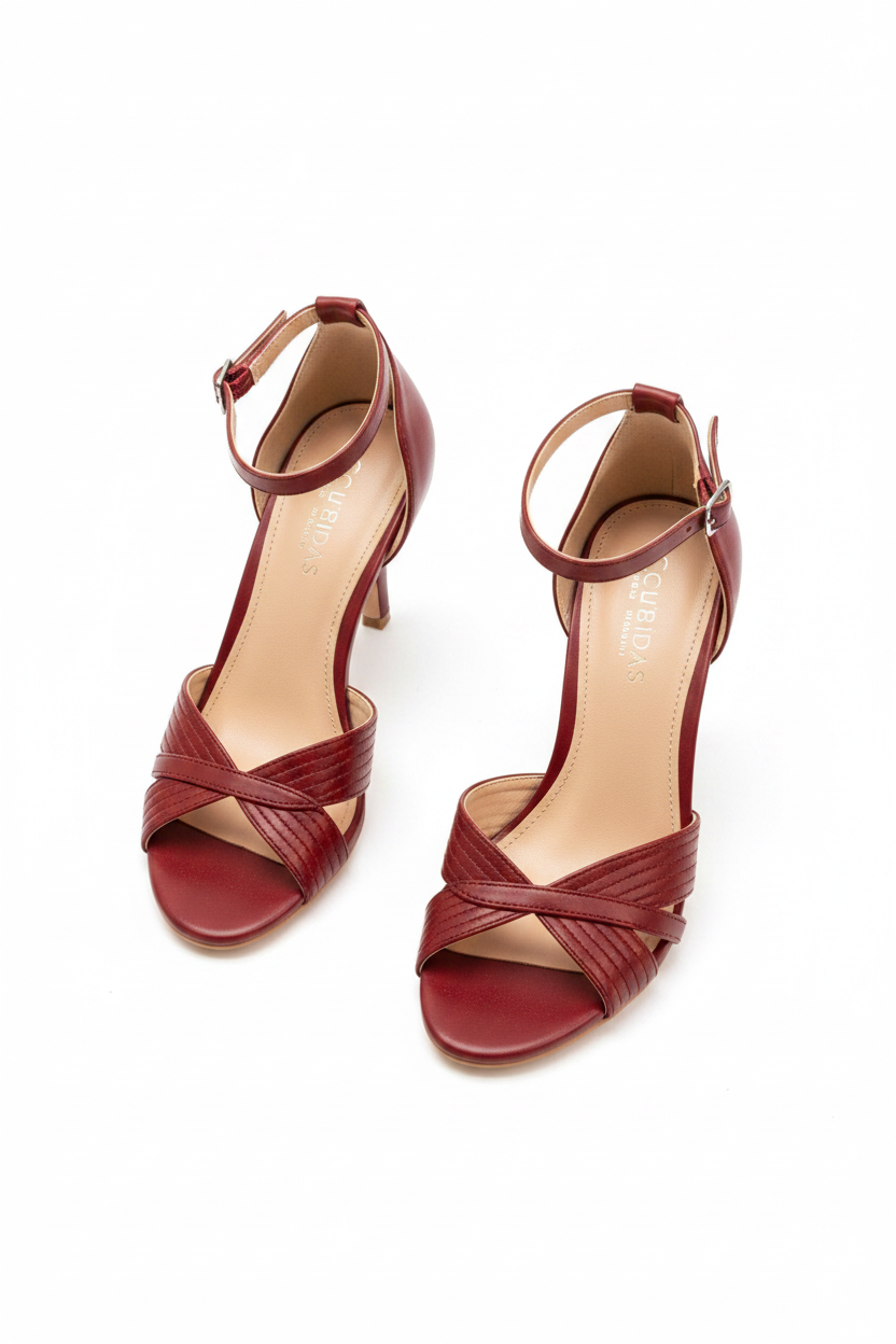 Crisscross Woven Ankle-Strap Heeled Sandals