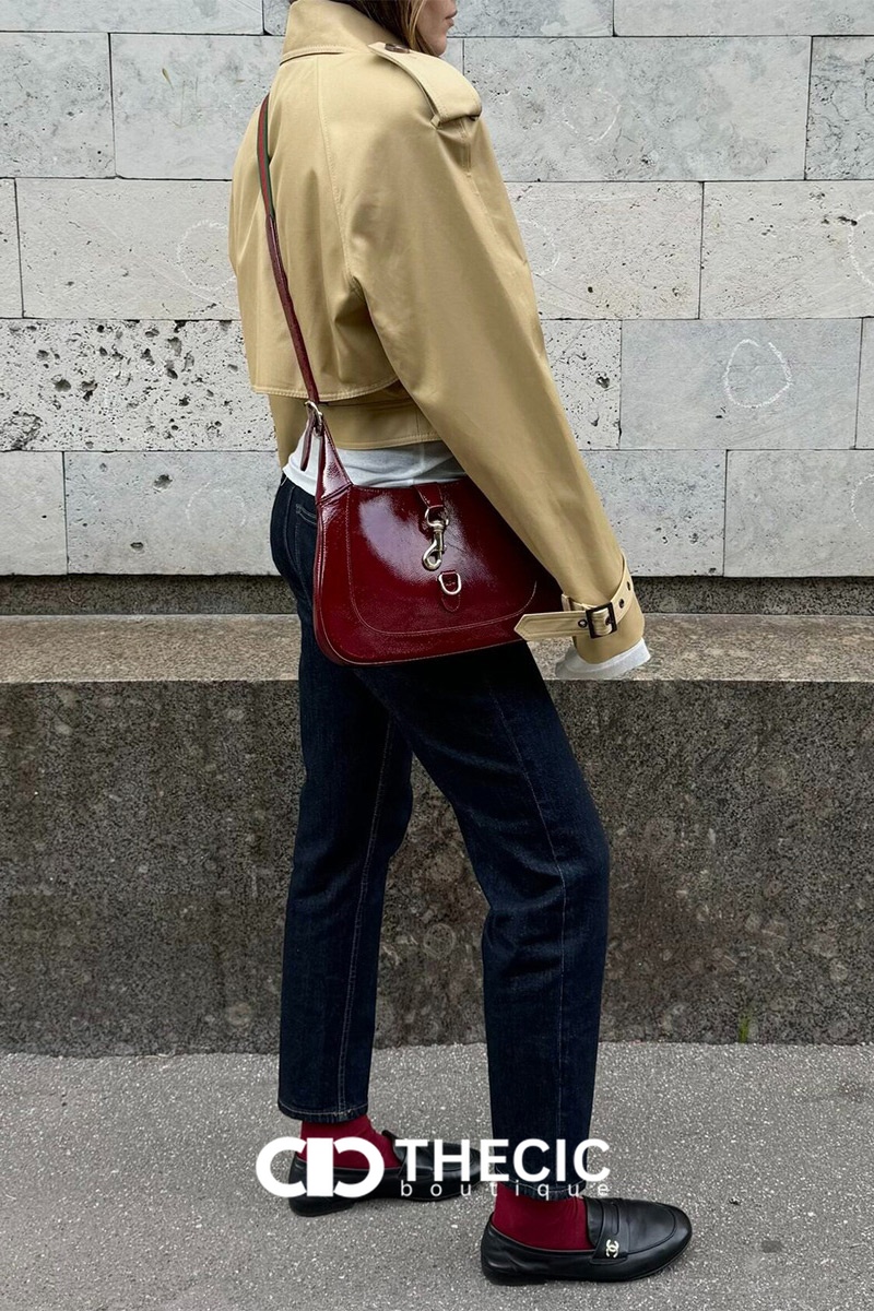 Cropped Belted Double-Breasted Trench Jacket