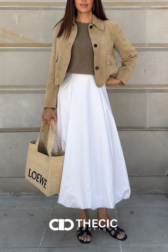 Faux Suede Collared Cropped Button-Front Jacket