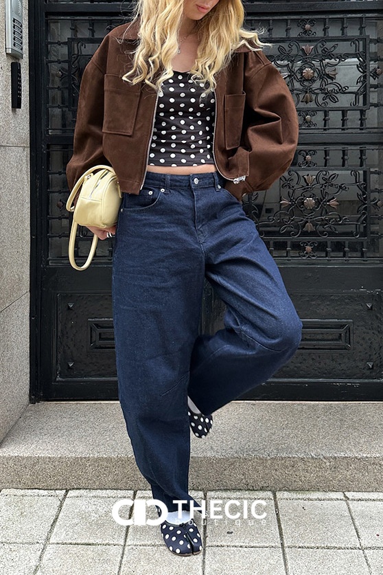 Faux Suede Collared Zip-Up Jacket