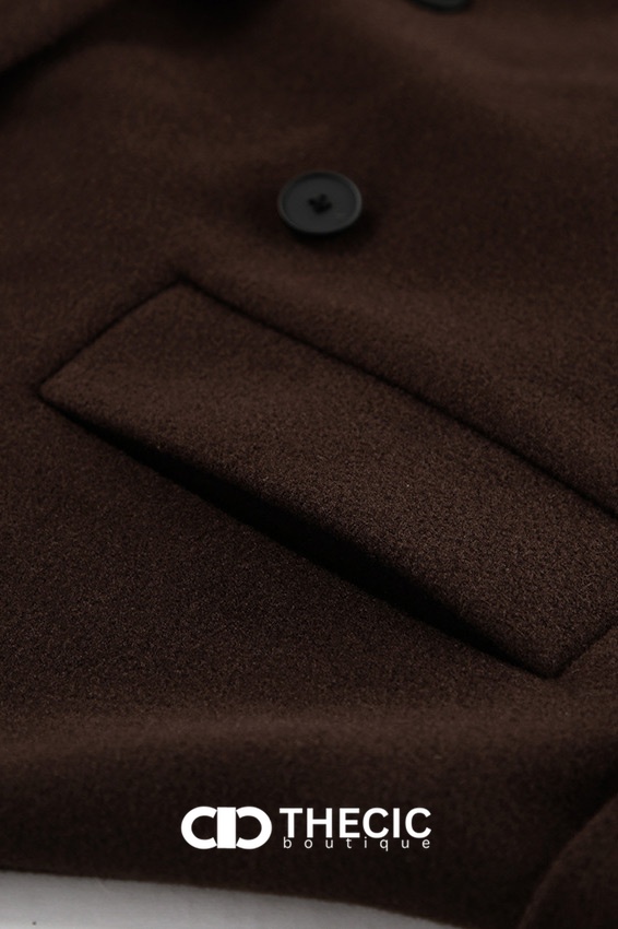Felted Double-Breasted Cropped Tie-Waist Jacket