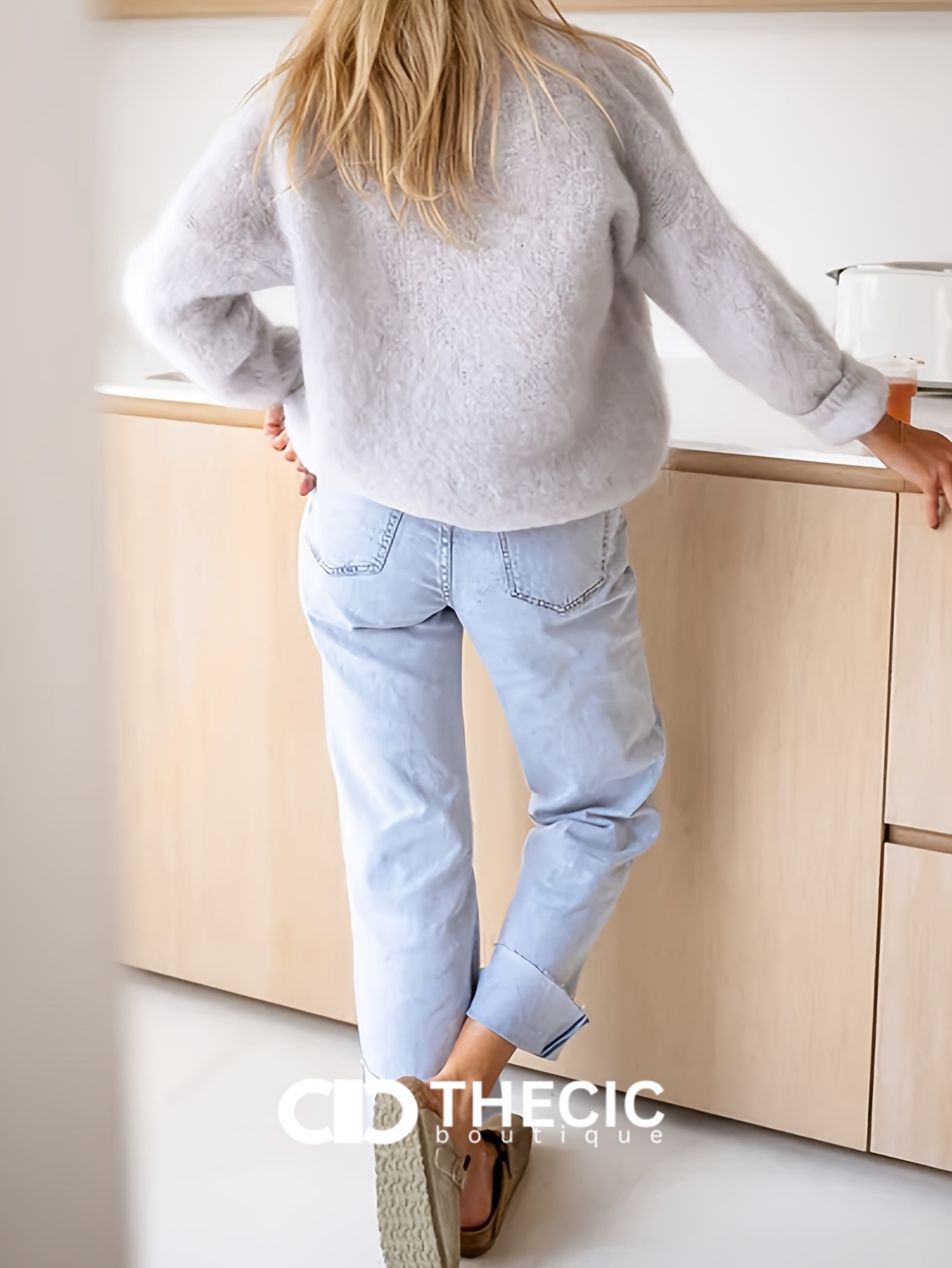Fuzzy Knit Button-Front Relaxed Cardigan