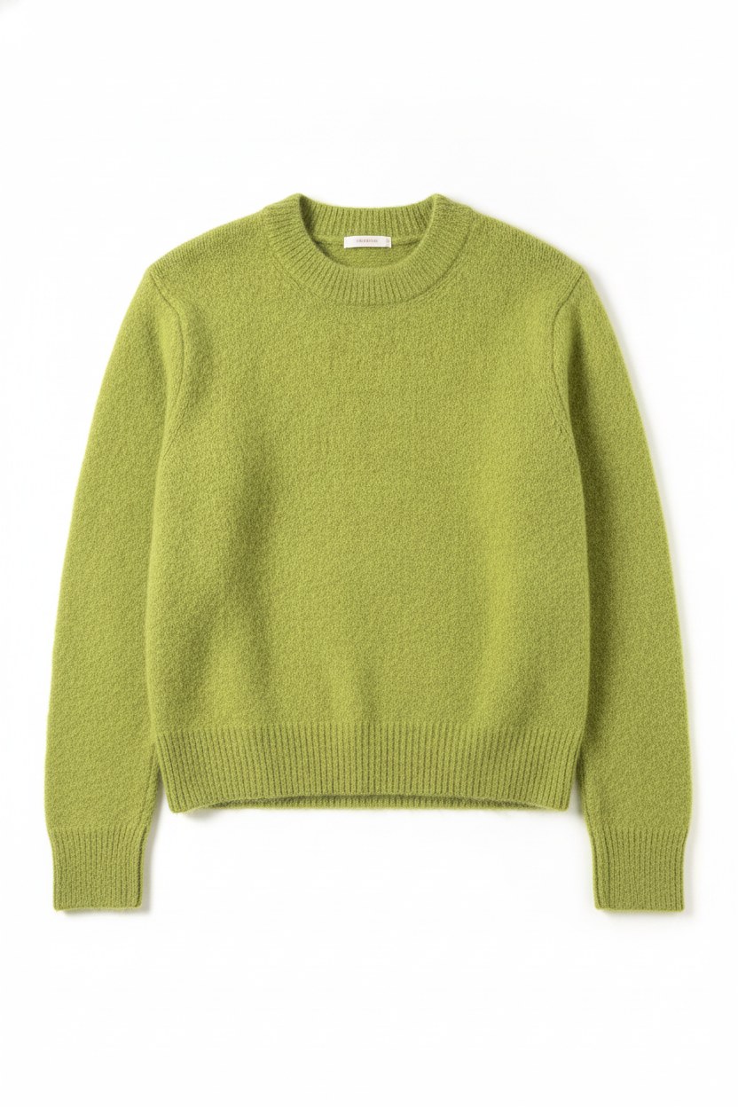 Fuzzy Knit Crew Neck Pullover Sweater