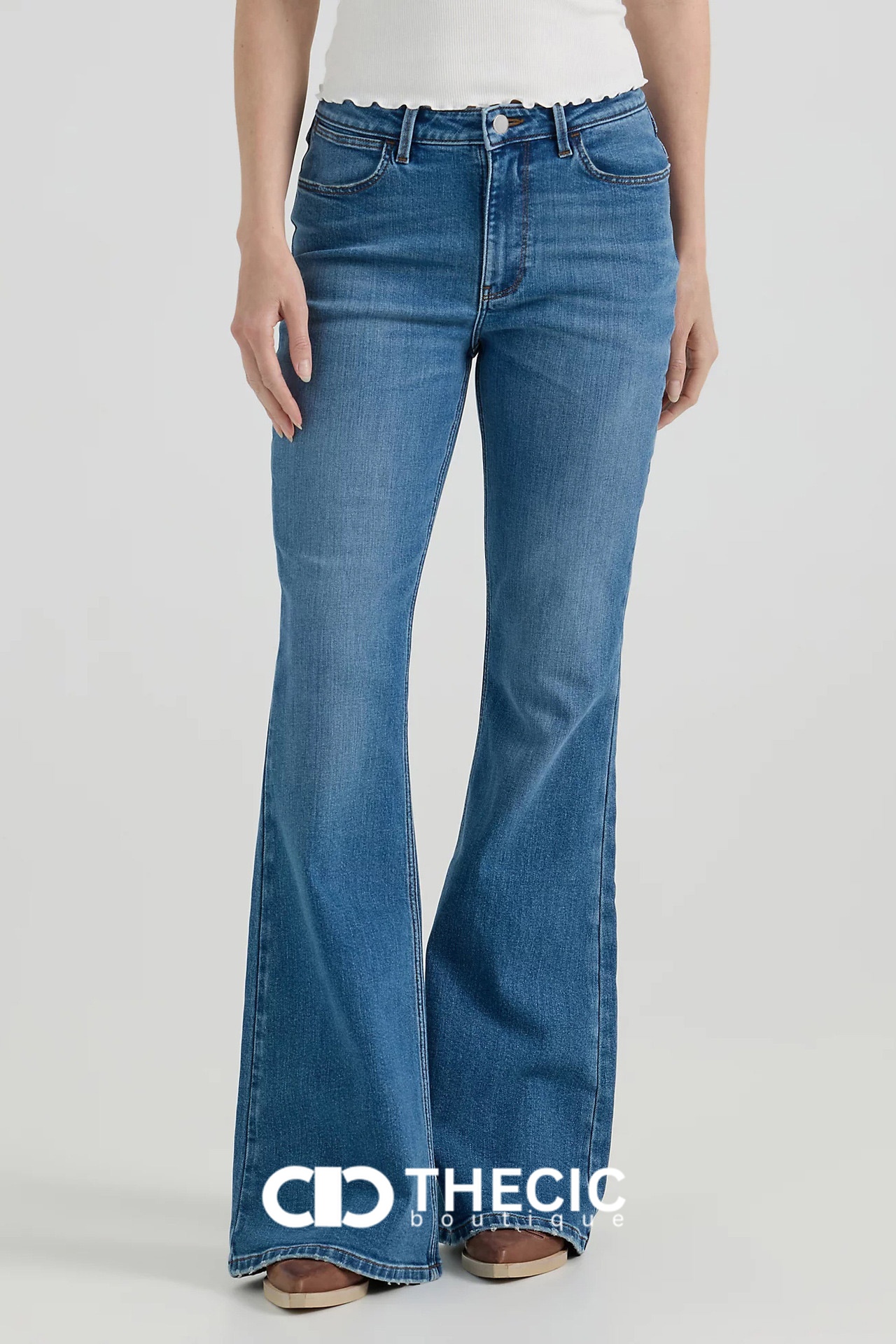 High-Waist Flared Leg Denim Jeans
